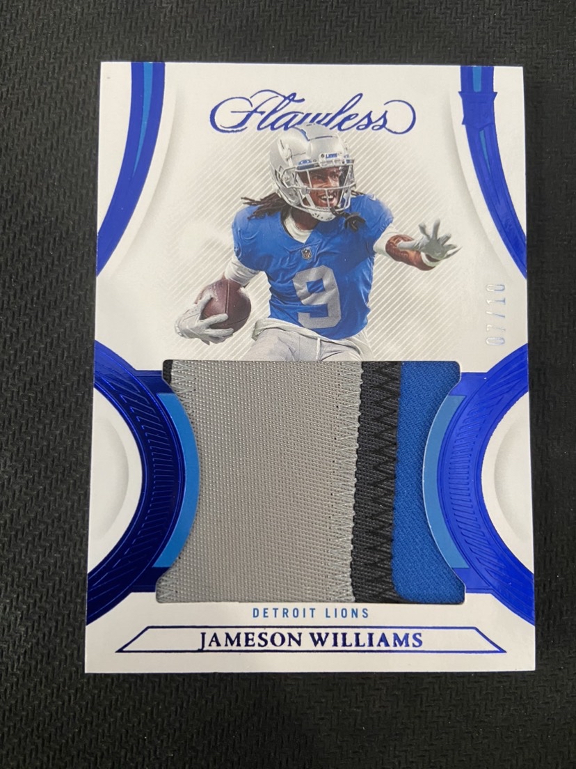 2022 panini Flawless 手提 雄狮 新秀 RC Jameson Williams 詹姆森 威廉姆斯 07 10编 patch