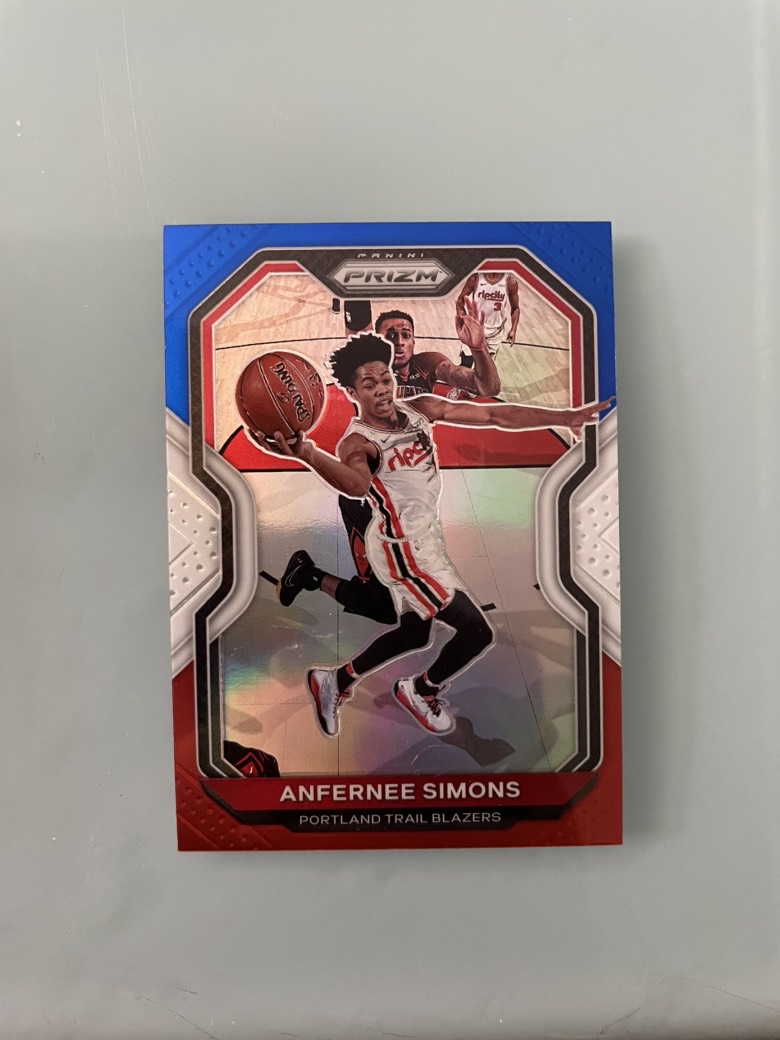 2020 21 Panini Prizm Anfernee Simons 安芬尼 西蒙斯 开拓者 三色折 华盛顿 安芬尼 西蒙斯 折射 未来可