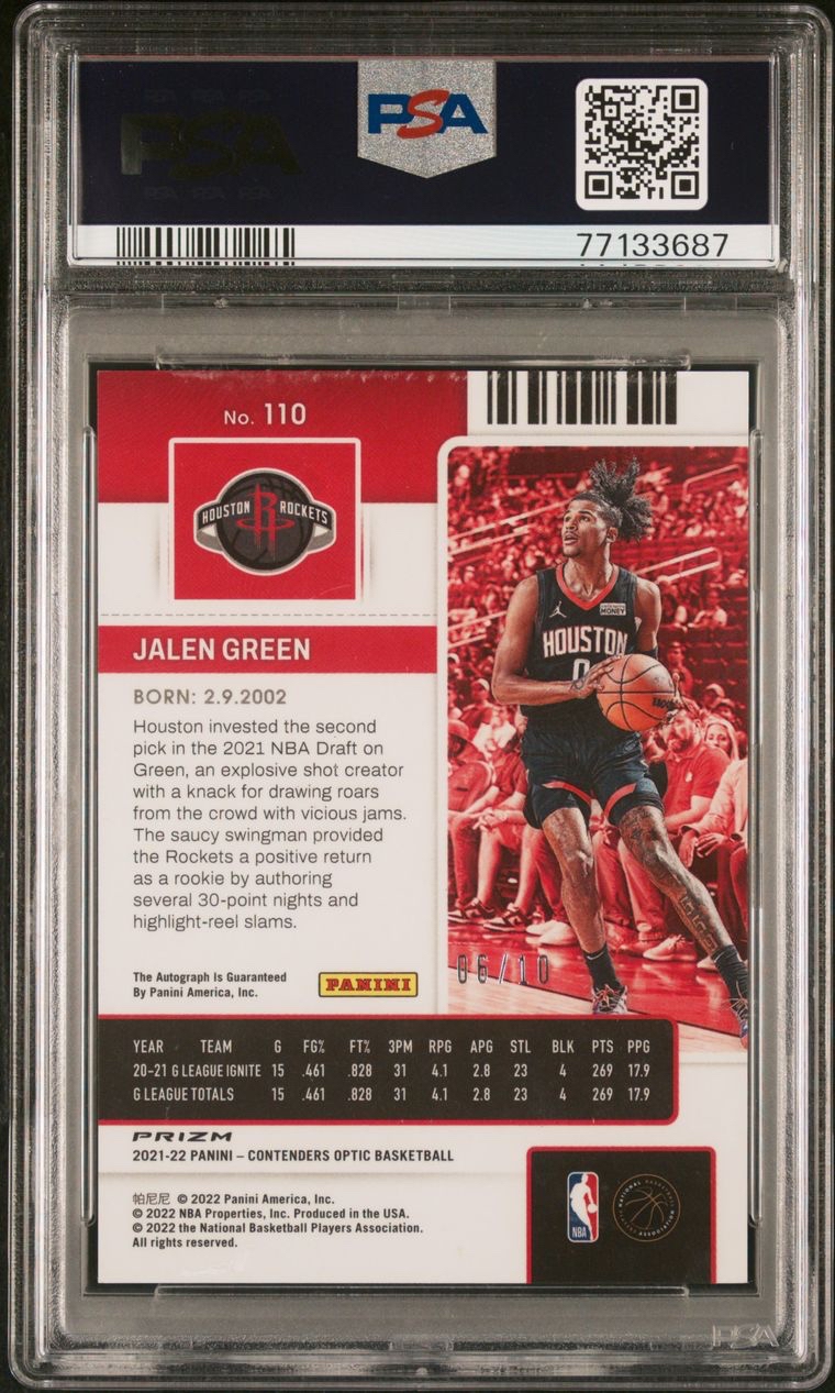 Panini Contenders Optic Jalen Green Rc Pop Rc