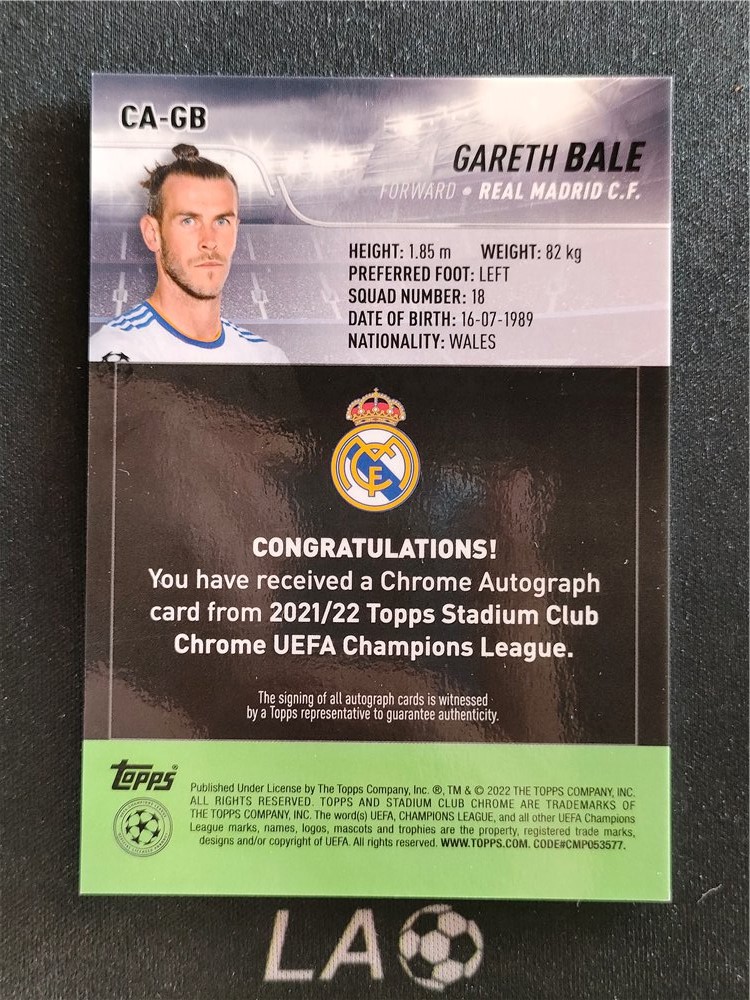 La Topps Stadium Chrome Gareth Bale