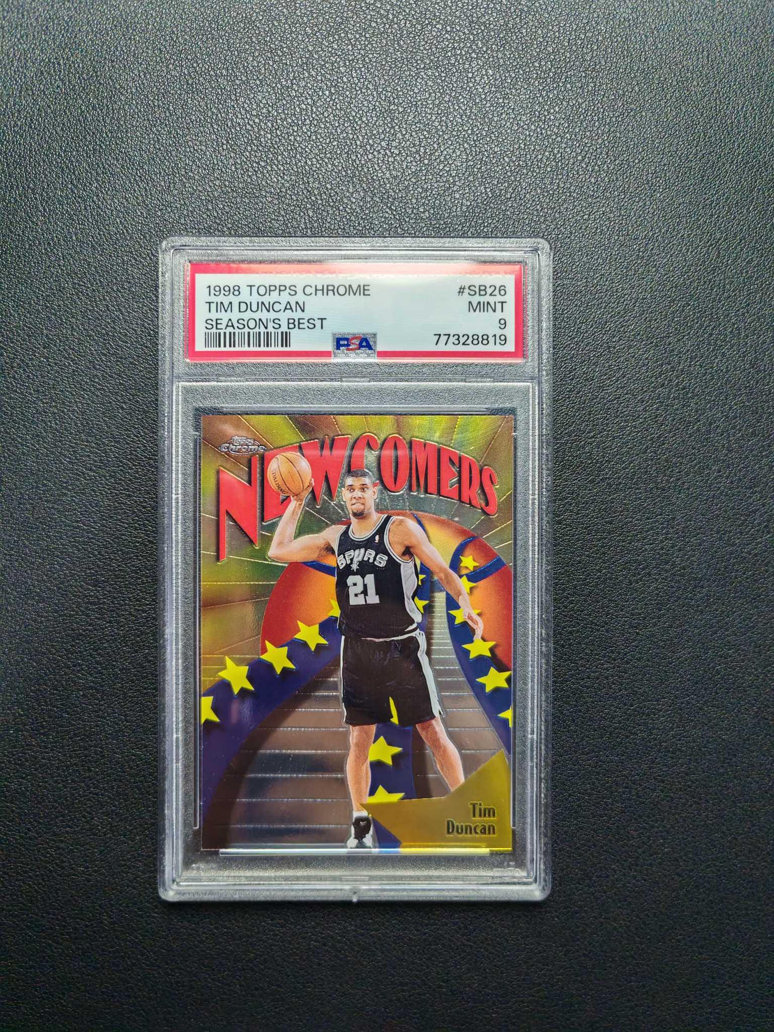 1997 98 Topps Chrome Tim Duncan RC 招财猫拍卖老卡 马刺 超巨 蒂姆 邓肯 石佛 新秀年 Rc 大比例