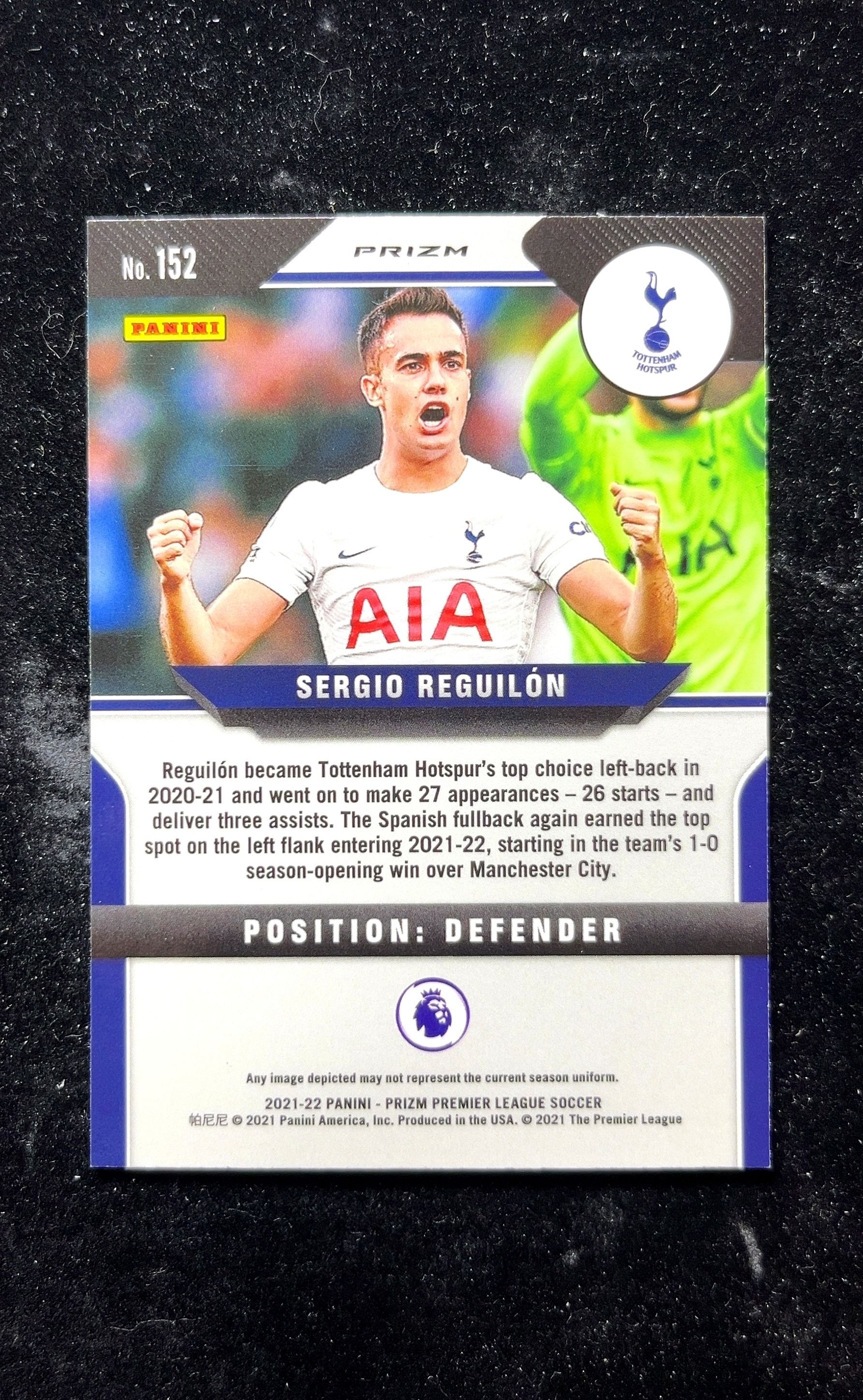 【小白1%代卖】2021 Panini Prizm Sergio Reguilón 塞尔吉奥·雷吉隆 蓝Wave折 折射 卡品如图 高价值 #152 Tottenham Hotspur 0625
