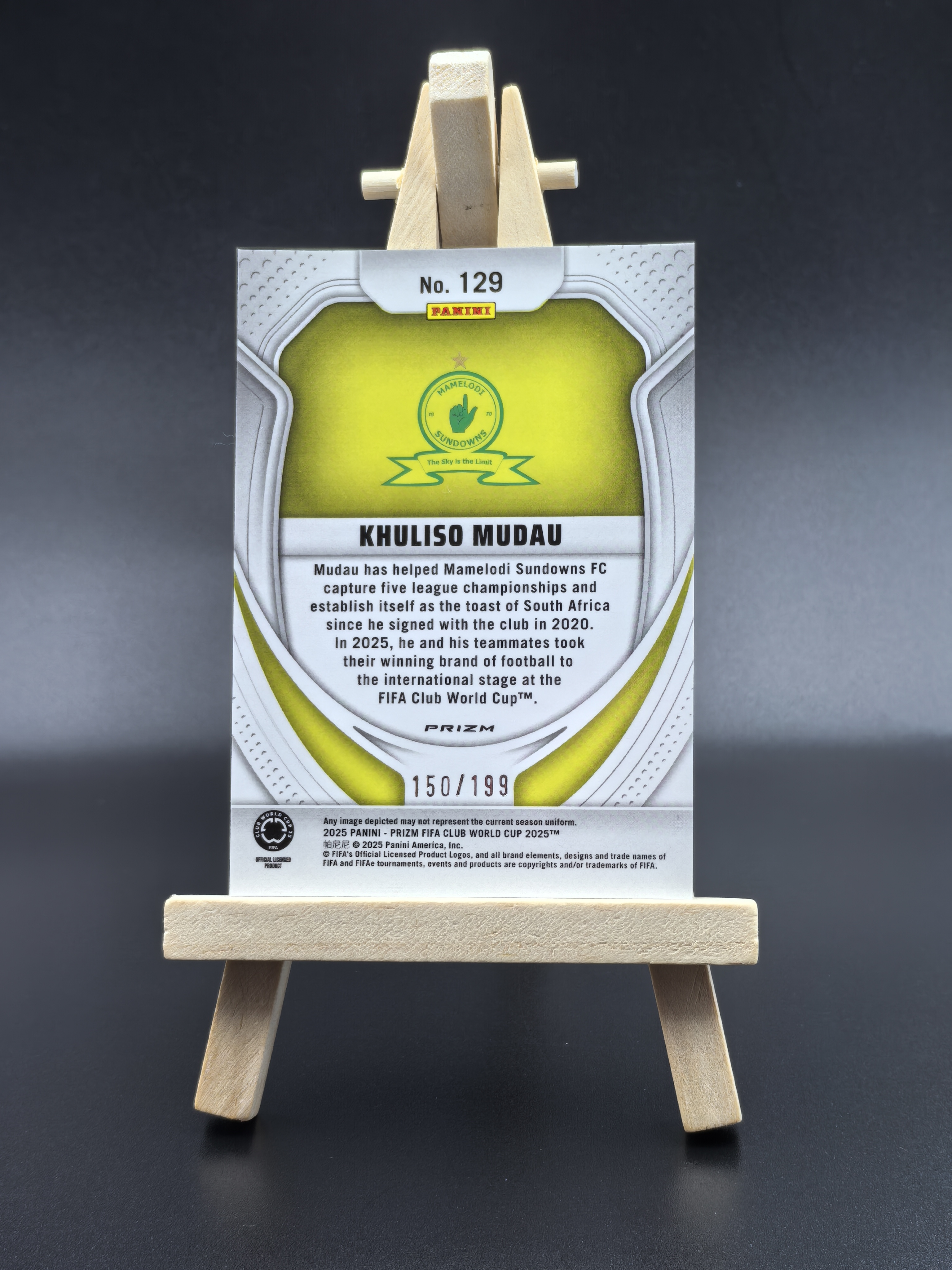 2025 Panini Prizm Khuliso Mudau 世俱杯 库里索·穆道 马梅洛迪日落 红折 限量199编 卡品如图(cy)