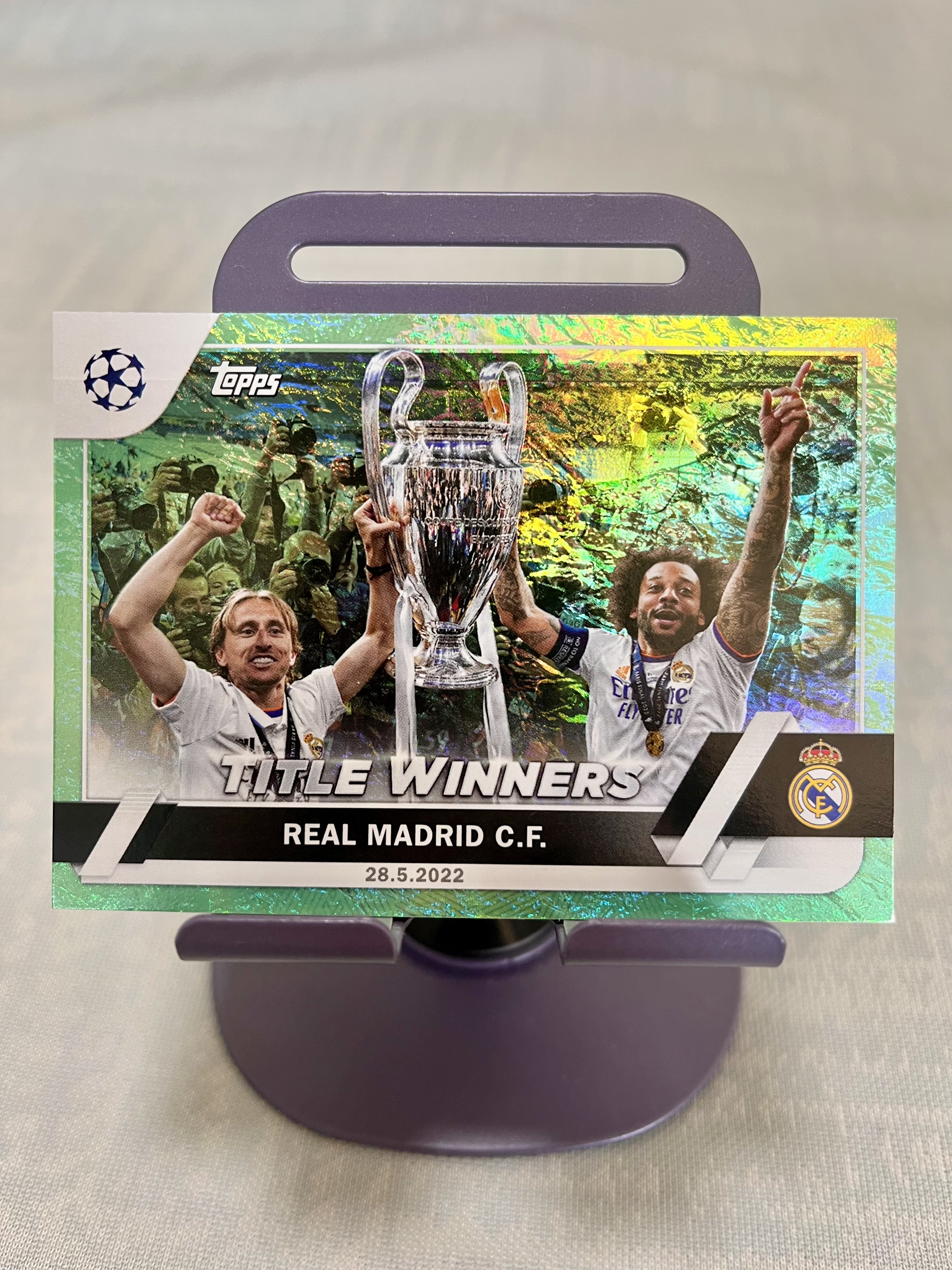 2023 Topps UEFA Champions League 皇家马德里 皇马 欧冠夺冠【翠玉 横版特卡 title winners】#601