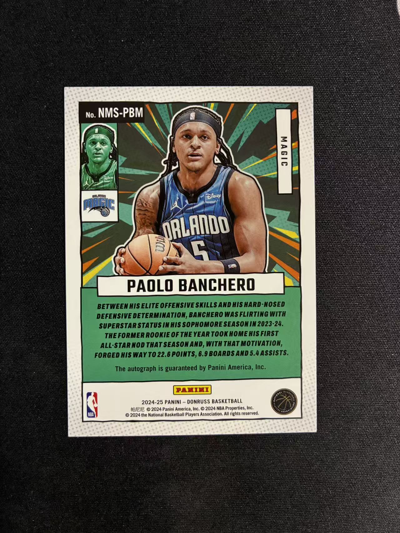 2024-25 Panini Donruss Paolo Banchero 杜蕾斯 魔术 班切罗 /99编 Marvels 漫威签 签字 特卡签 折射 微瑕如图 卡品如图 paige