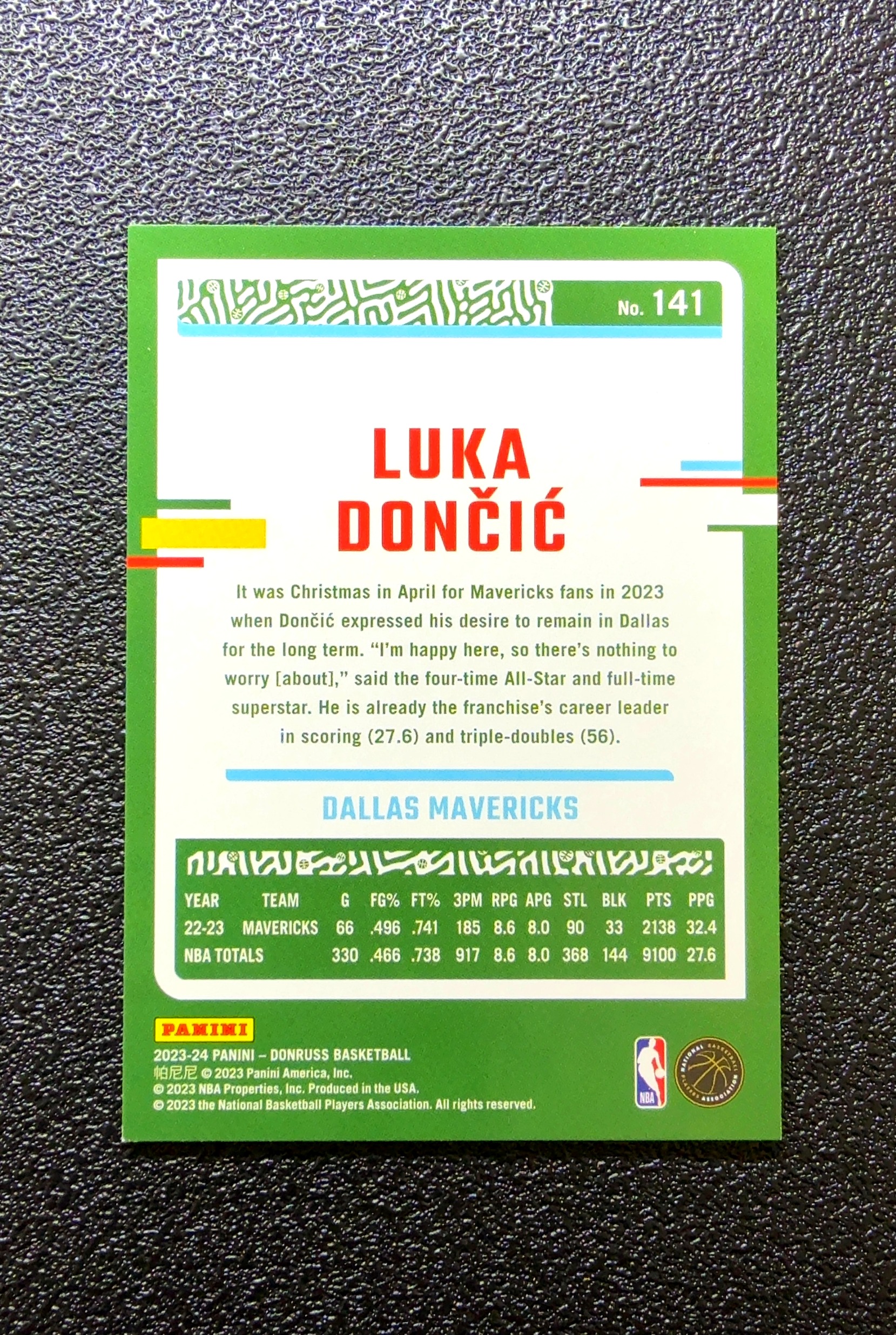 【小白1%代卖】2023 Donruss Luka Dončić 卢卡·东契奇 卡品如图 高价值 #141 Dallas Mavericks 达拉斯独行侠 0020#130