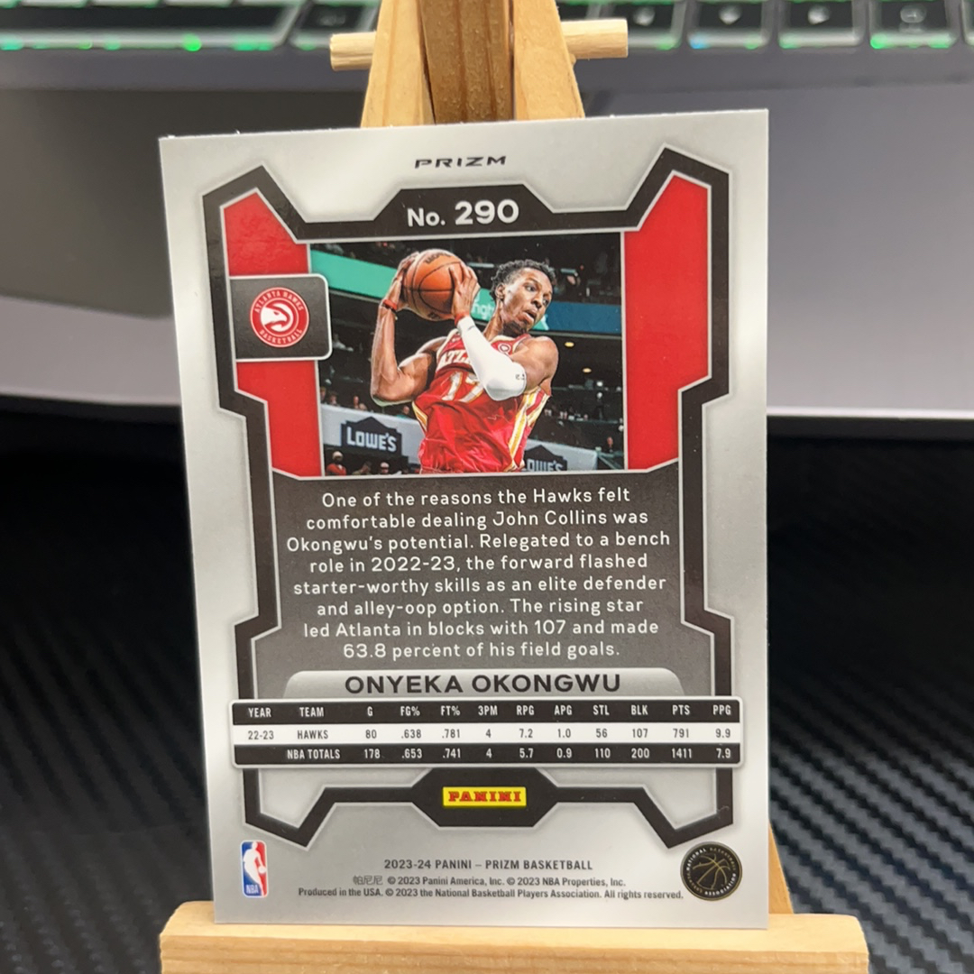 2023-24 Panini Prizm Onyeka Okongwu 奥孔古 老鹰 银折 折射 prizm系列 pz 卡品如图 凑图必备 值得收藏!免费代卖!
