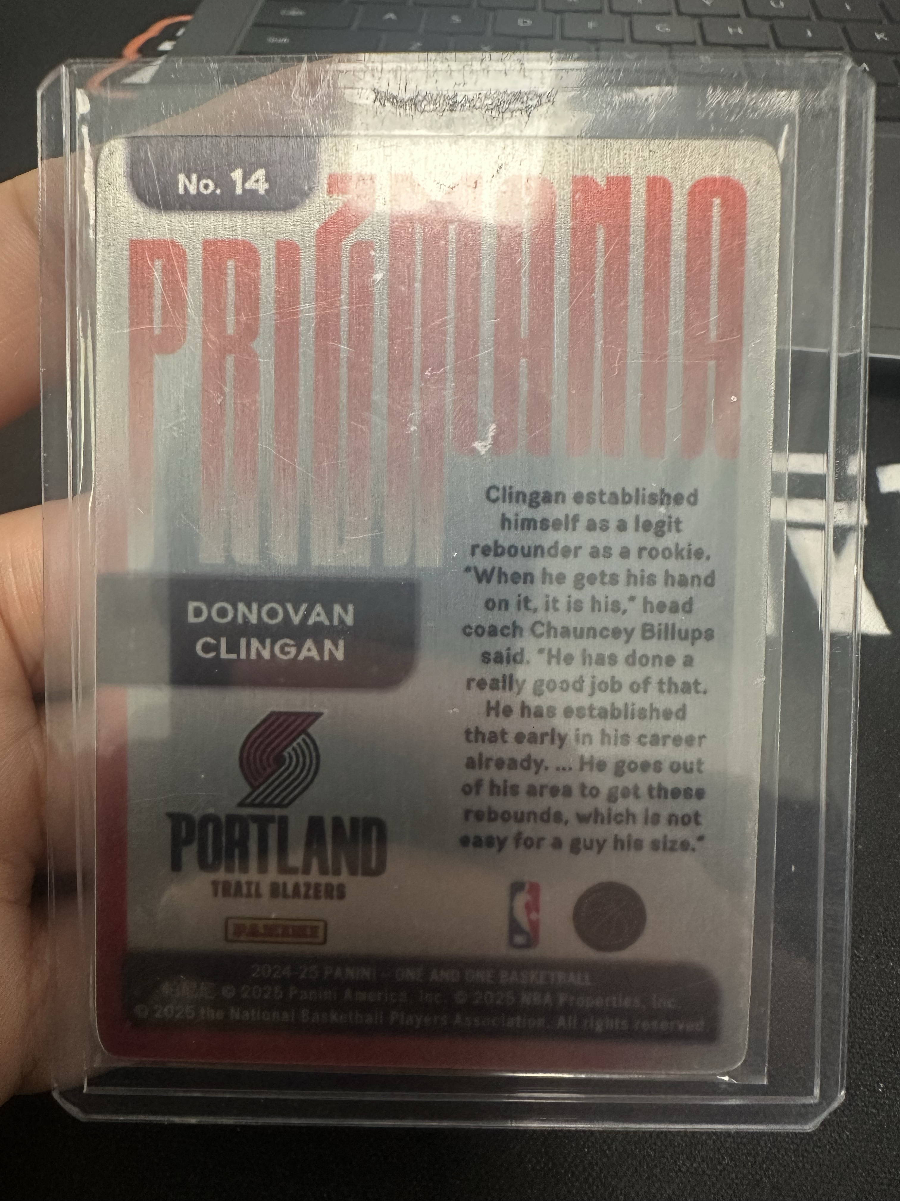 2024-25 Panini One and One Donovan Clingan 开拓者 多诺万 克林根 新秀 RC 大头 漫画 大比例 铁板 SSP 卡品如图 冷