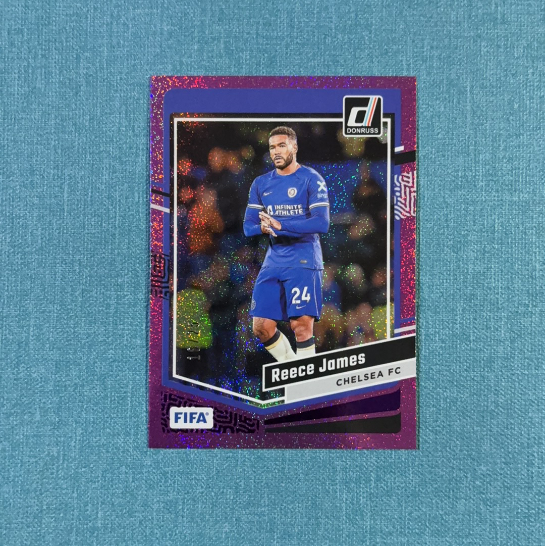 2023-24 Panini Donruss 杜蕾斯 Reece James 里斯 詹姆斯 18/25编 低编 紫波点折 切尔西 卡品如图 ZCC