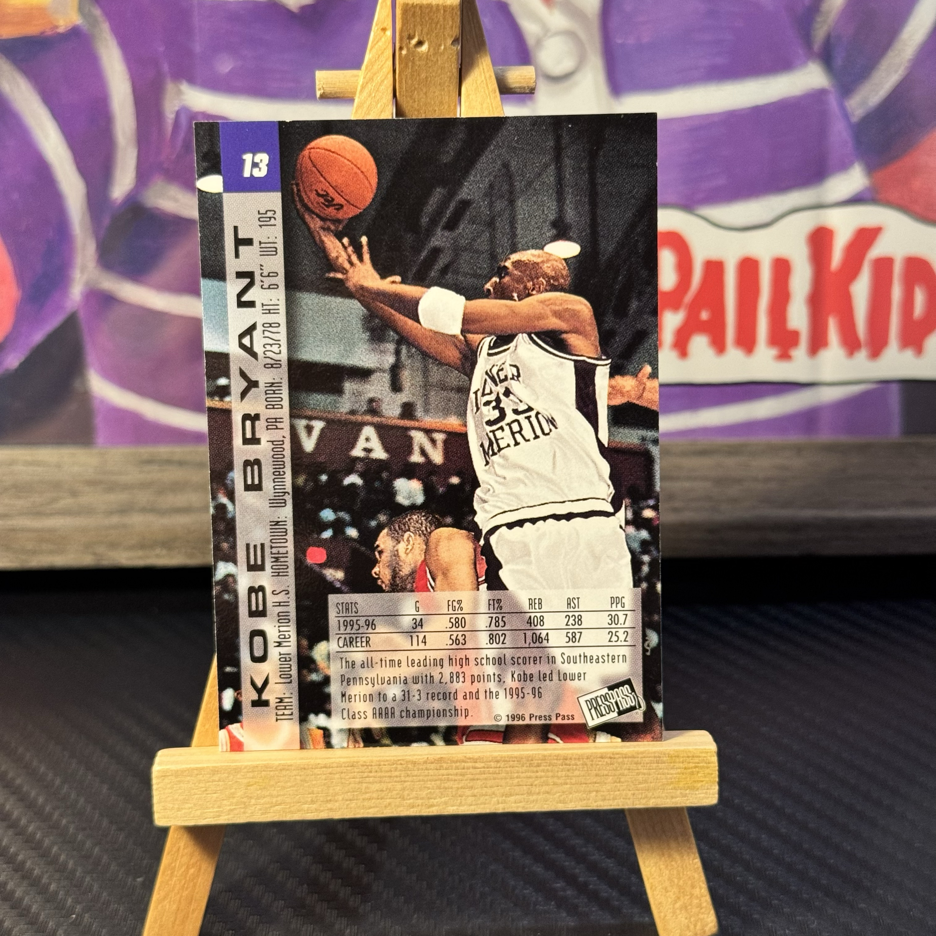 1996 press pass 洛杉矶湖人 黑曼巴 科比 布莱恩特 Kobe Bryant 高中时期 新秀 超级经典 选图超帅 专收必备 市面稀少 卡品如图