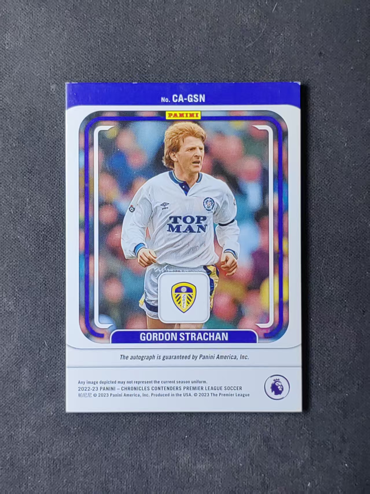 2022-23 Panini Chronicles Gordon Strachan 【林林拍卖tiffany】编年史 球票系列 英超 利兹联 戈登斯特拉坎 102/199编 铜平行 签字