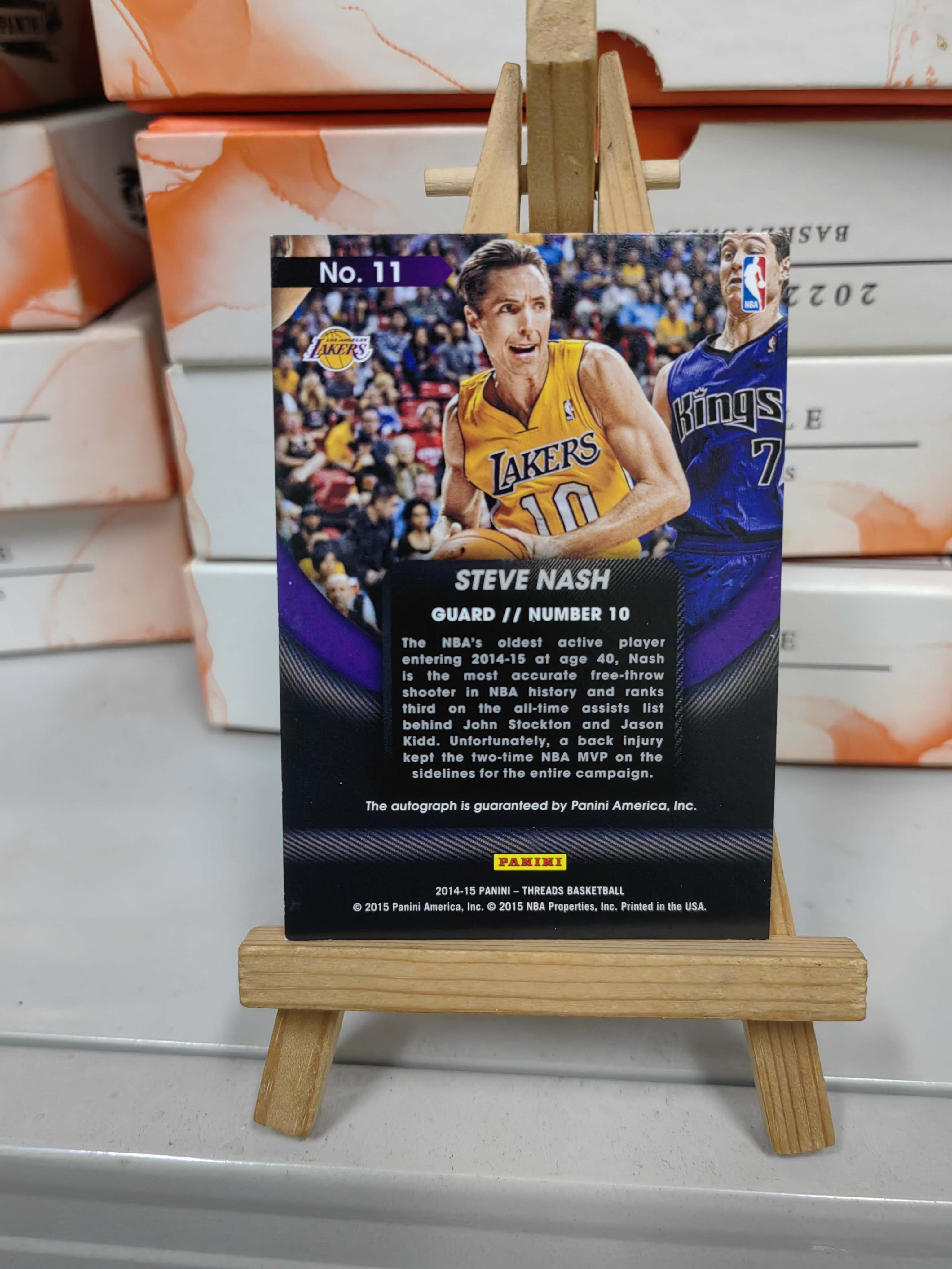 2014-15 Panini Threads Steve Nash 【来福拍卖】湖人 史蒂夫 纳什 风之子 小背心 view 签字 卡签 传奇名宿 卡品如图
