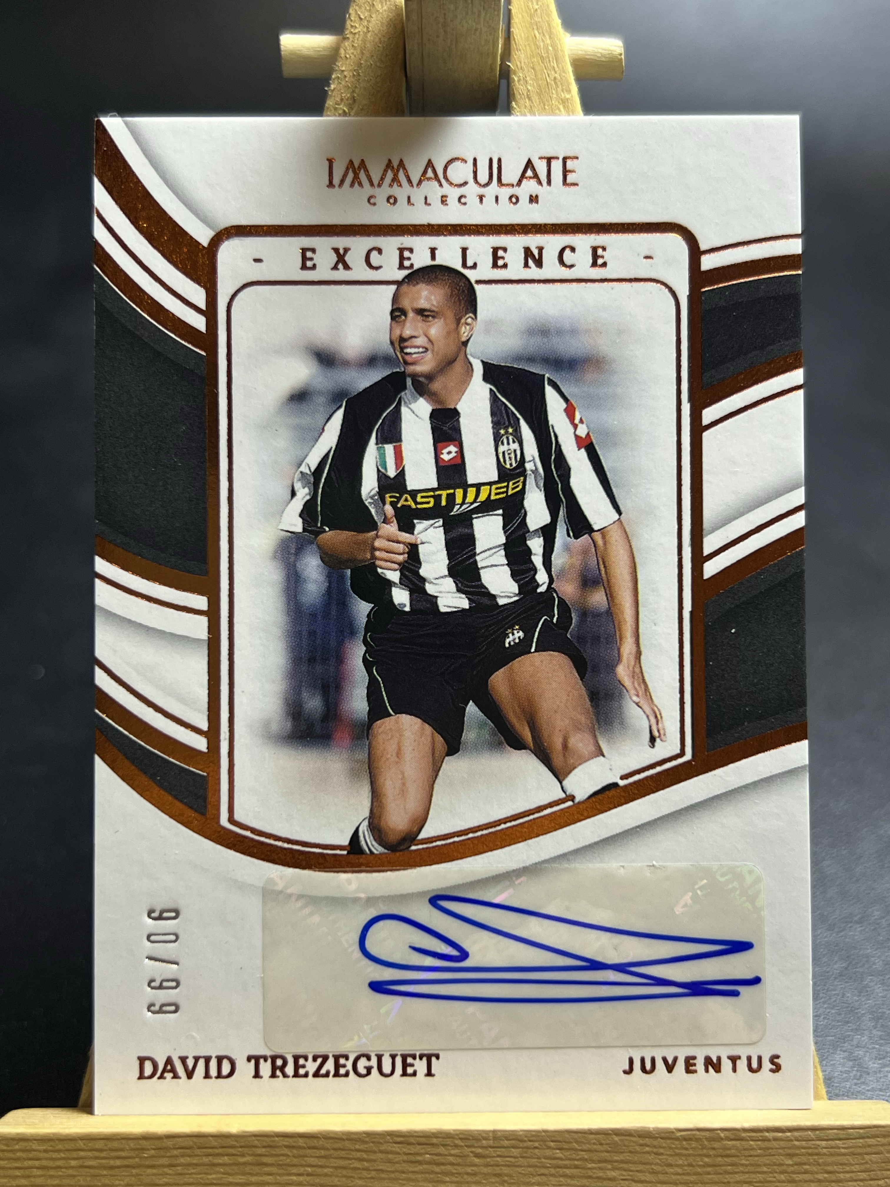 2023-24 Panini Immaculate David Trezeguet imm系列 意甲 尤文图斯 传奇 特雷泽盖 90/99编 铜平行 签字 李哥 叉叉拍卖
