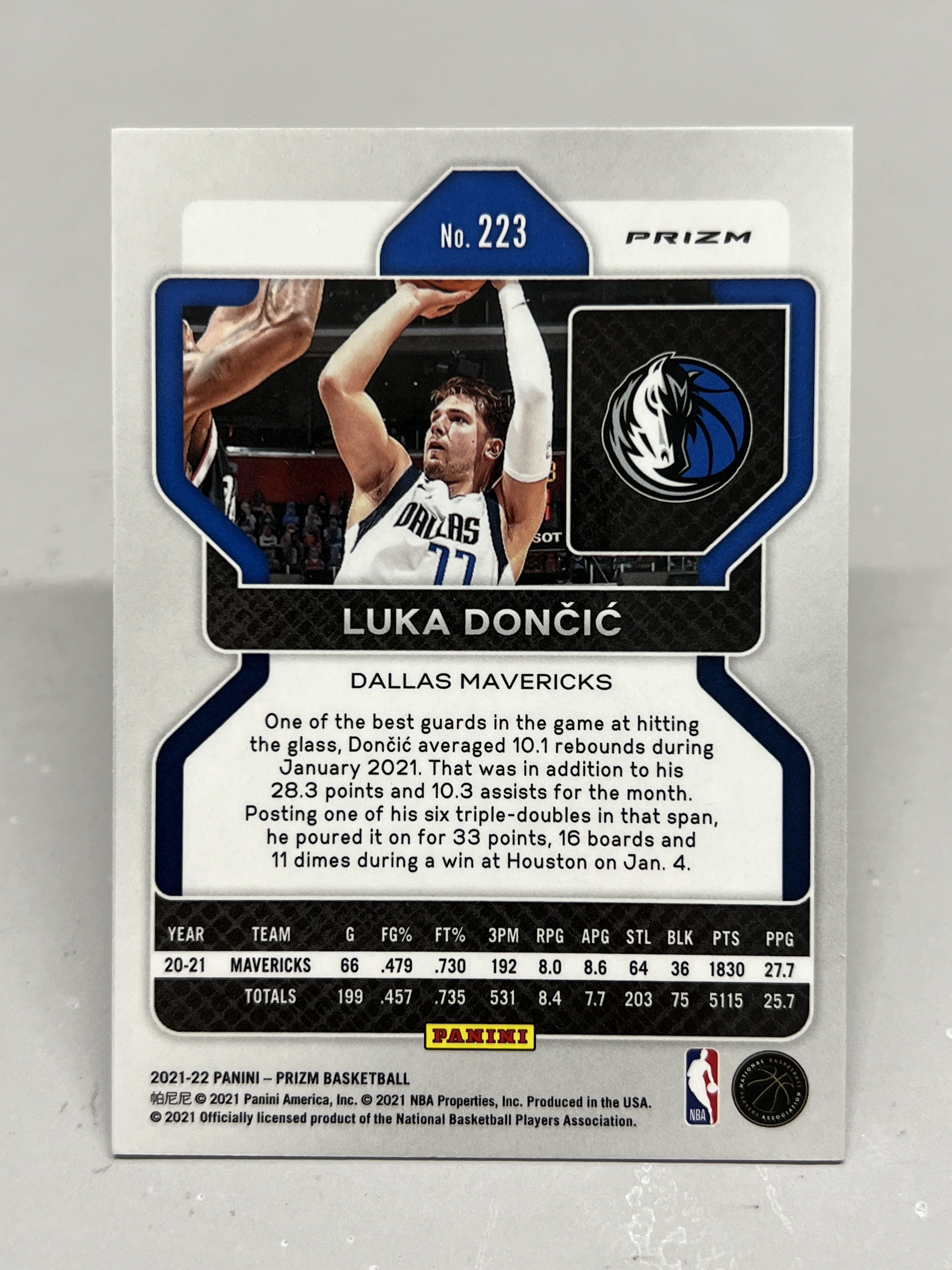 2021-22 Panini Prizm Luka Doncic 【挂机拍卖】帕尼尼 卢卡·东契奇 77 独行侠 银折 #223 微瑕 卡品如图 收藏 凑套