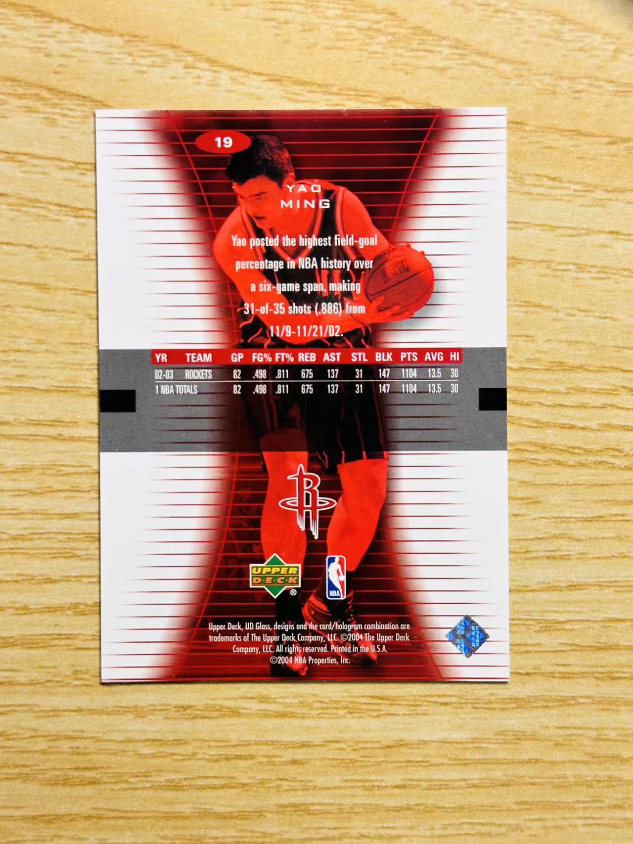 2004 Upper Deck nba Yao Ming 嘿嘿代卖 银标UD 老卡 老特 姚明 小巨人 特卡 火箭 收藏必备