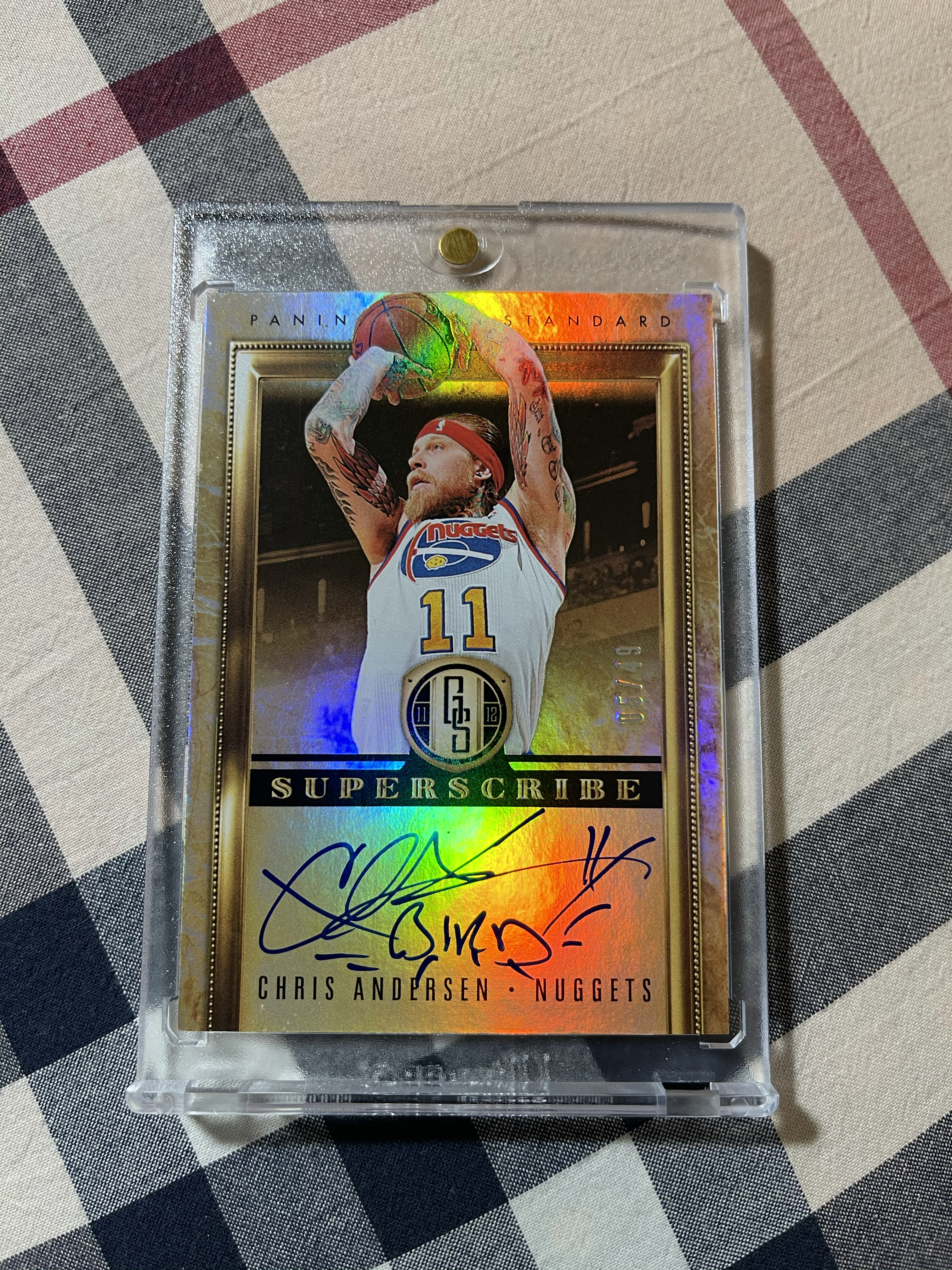 2012 金砖 gold standard 掘金 chris andersen 鸟人 克里斯 安德森 49编 签字 卡签 铭文 绰号 无平行 实卡绝美 詹姆斯韦德队友 卡品如图【cherry】