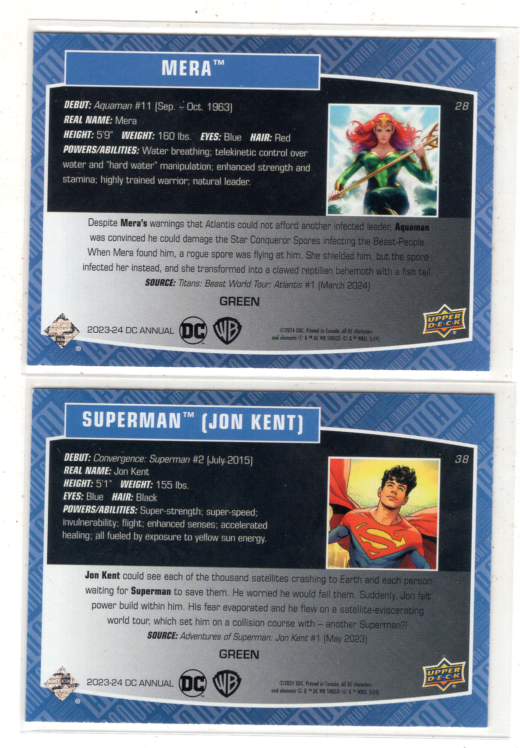 【来拆波卡】2024 Upper Deck Marvel(MCU)漫威 Annual 年鉴 Superman Mera 超人 湄拉 绿变形虫折 499编 zhang