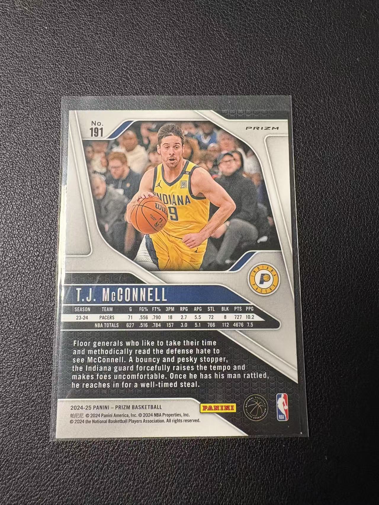 2024-25 Panini Prizm T.J. McConnell 【YD球星卡拍卖】 TJ 麦康奈尔 绿折射 专收必备 卡品如图 N1