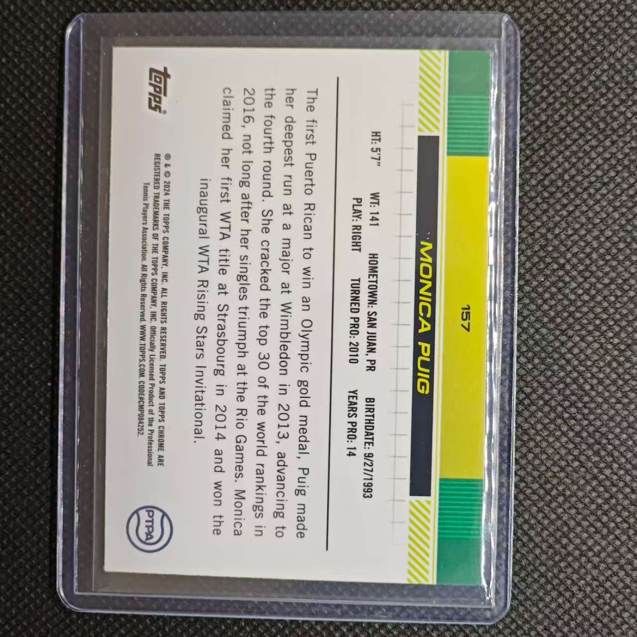 2024 Topps Chrome monica puig 团长#网球 tc 妮卡 普伊格 金折 21/50编 收藏必备 卡品细节看图