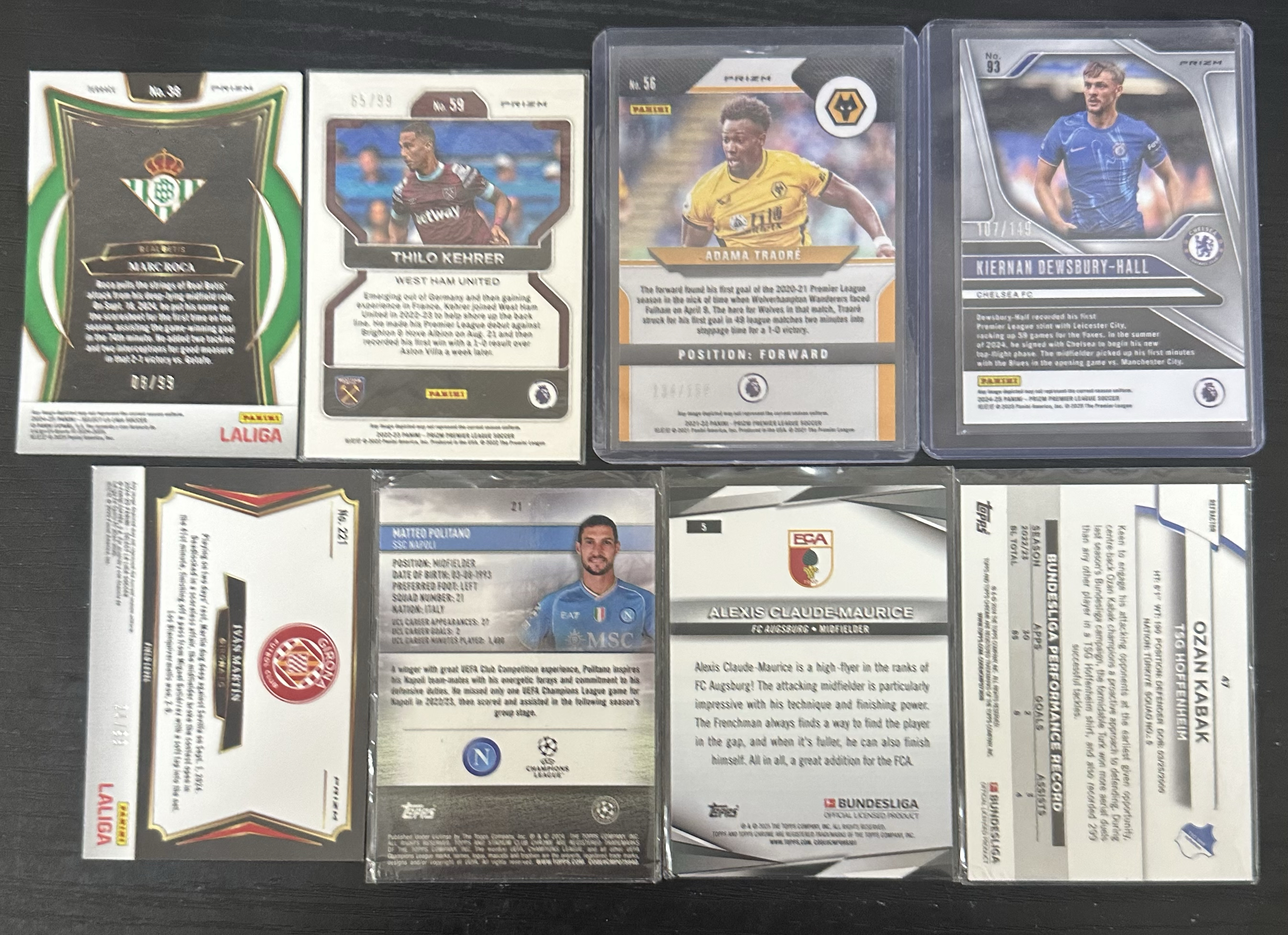 topps chrome 卡巴克 波利塔诺 马丁 lot编 战神无双拍卡 (大爷)