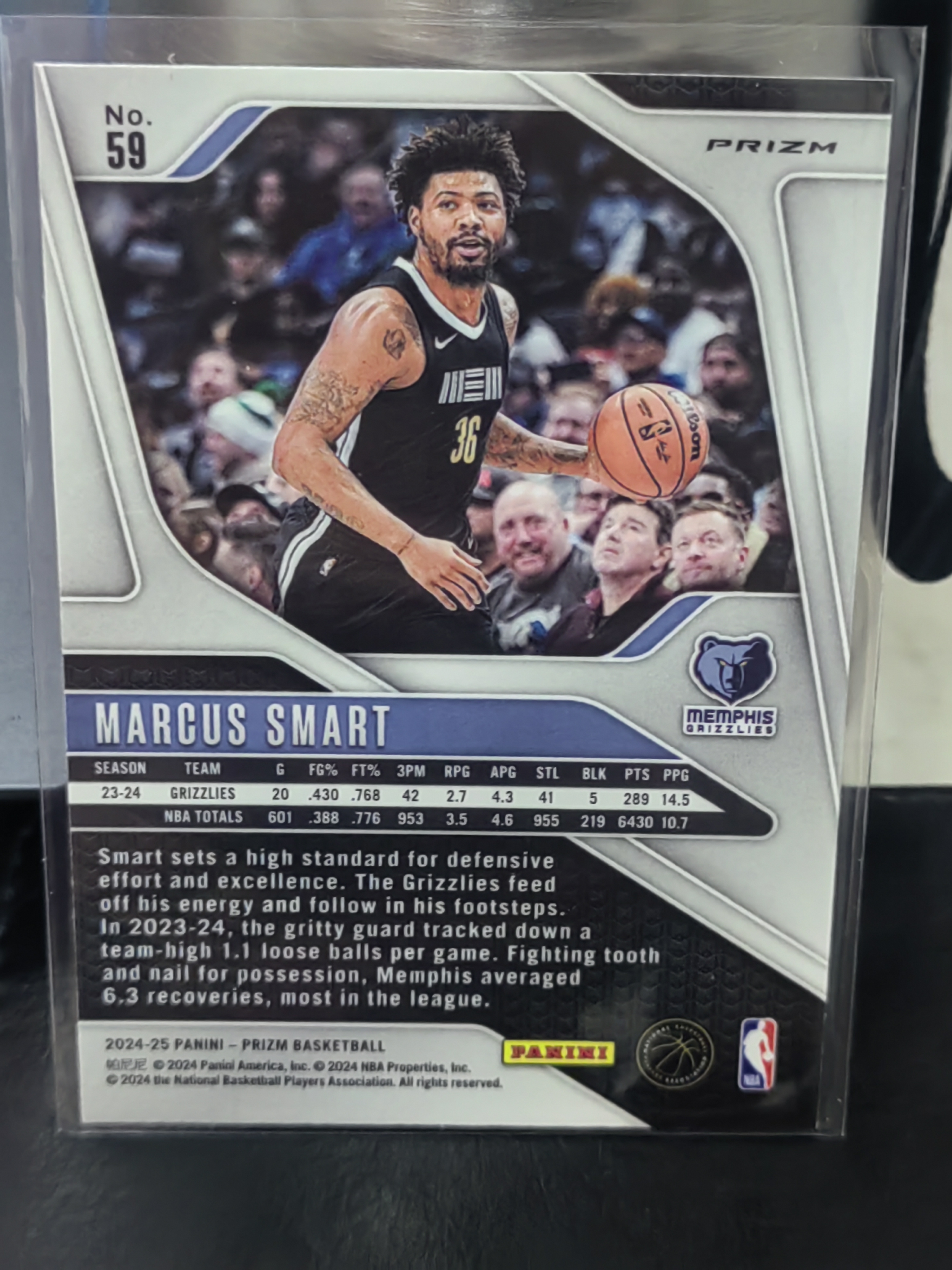 2024-25 Panini Prizm Marcus Smart PZ 红波纹折 马库斯斯玛特 步行者 篮 白边白角 不保卡品 卡品如图