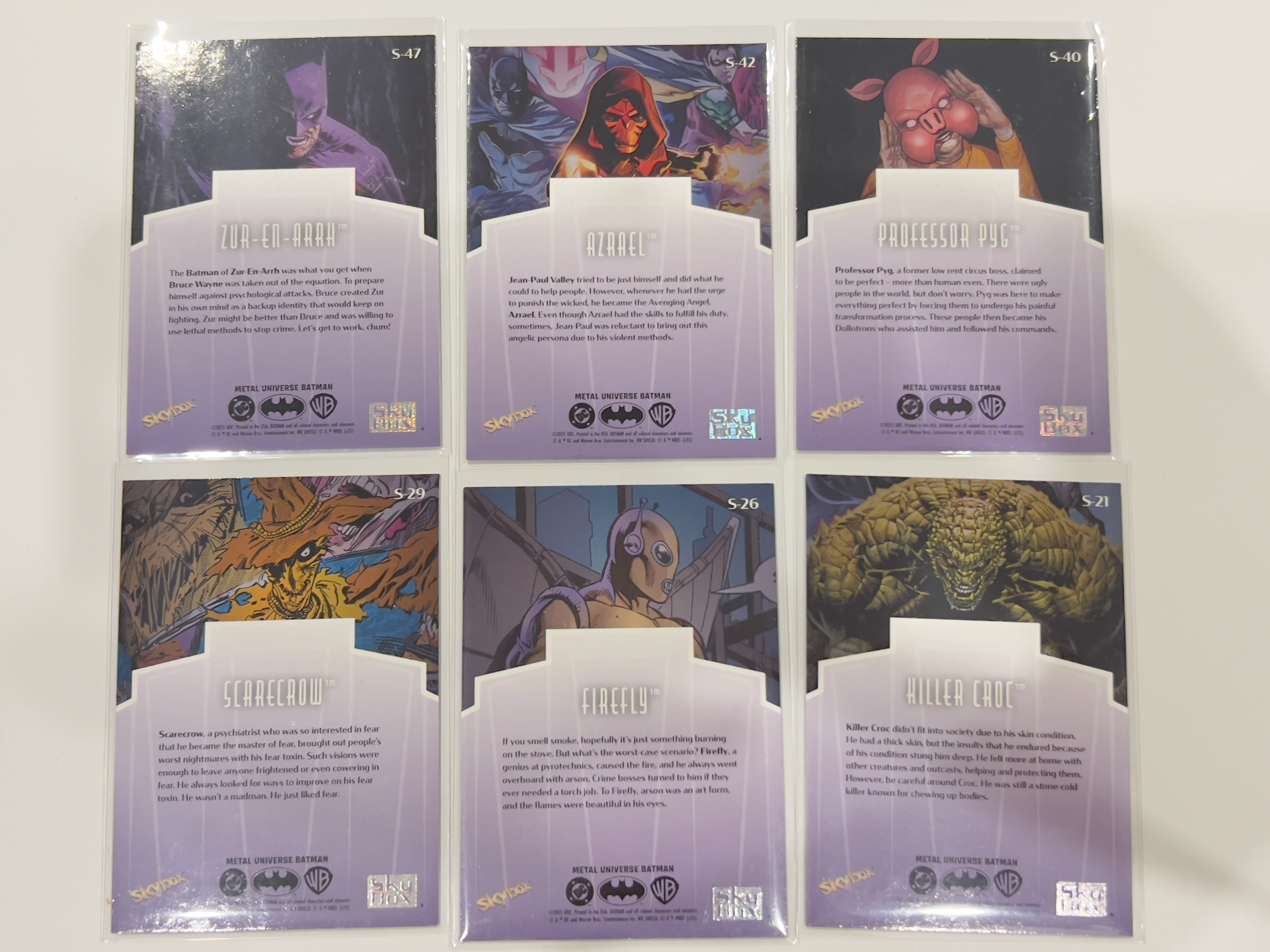 2025 Skybox Metal Universe Batman DC 蝙蝠侠 金属宇宙 银折特卡 光谱折 Premium 稻草人scarecrow 死亡天使 Azrael 杀手鳄 猪面教授 等