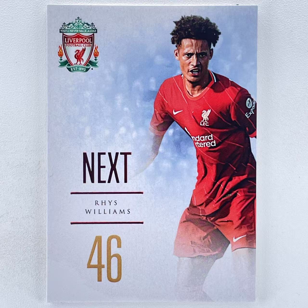X 2022 Futera Liverpool Rhys Williams 里斯 威廉斯 英格兰 利物浦队盒 福特拉 5/8编 Next 特卡 红平行 轻印如图 WWW#
