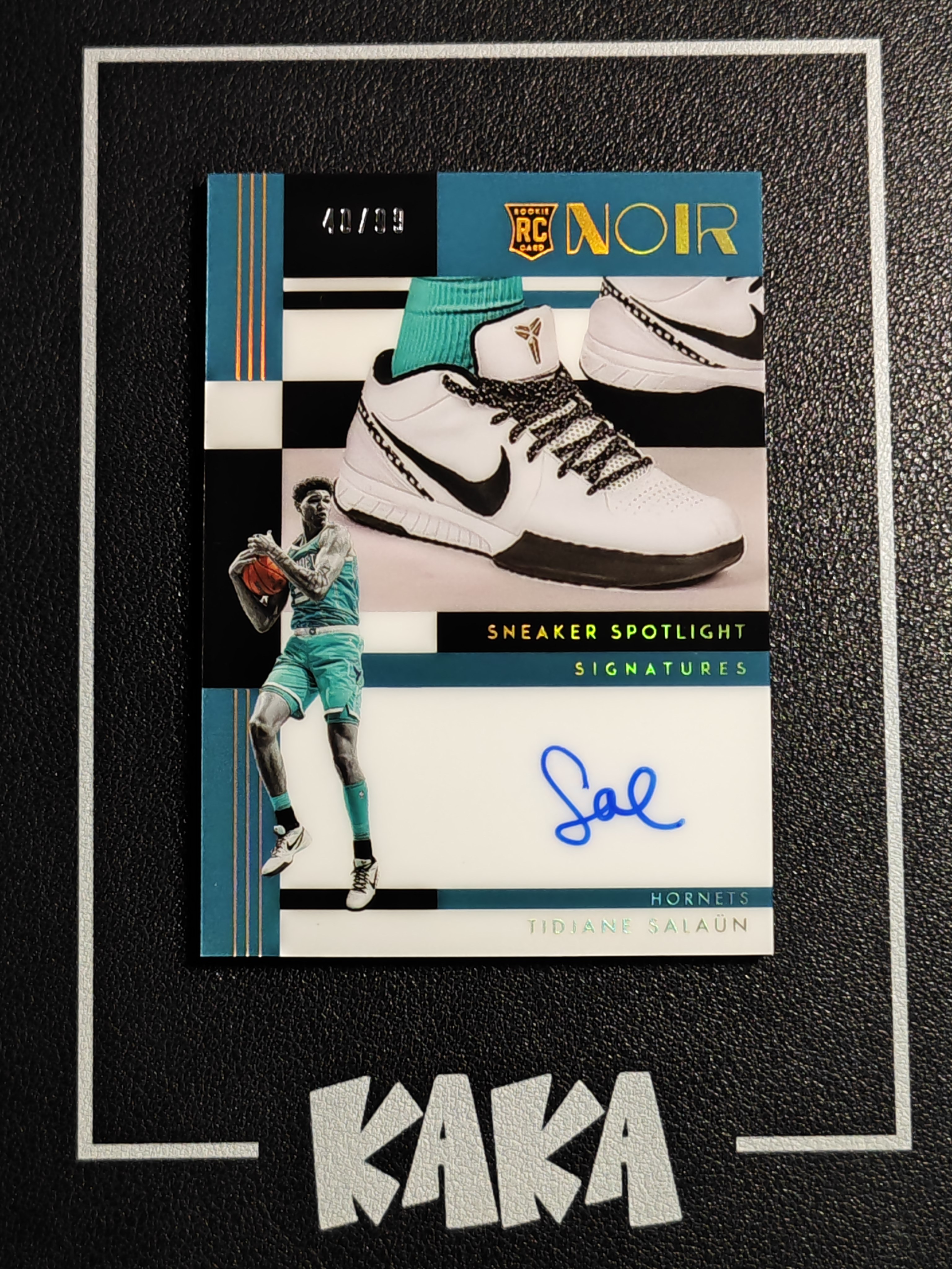 【KAKA】2024-25 Panini Noir Tidjane Salaun 诺尔 黄蜂 新秀 RC 提贾尼 萨隆 99编 卡签 鞋灯签 镜面 系列博点 签字 微瑕 景艺
