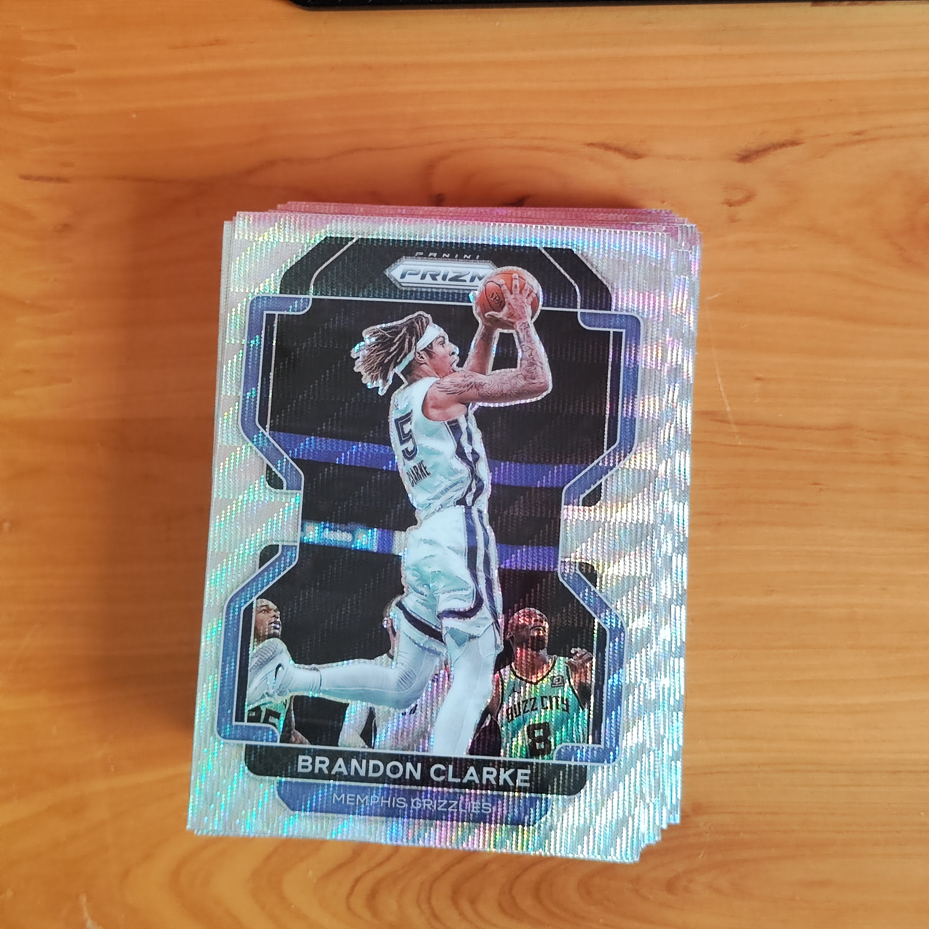 2021-22 Panini Prizm Brandon Clarke 银波纹折 克拉克  卡品如图 A08