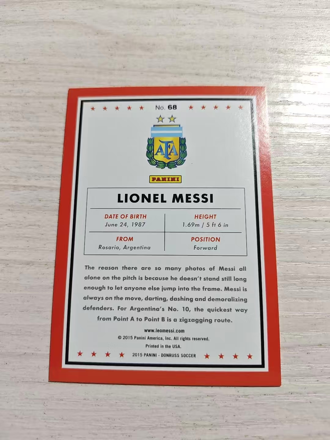 2015 Panini Donruss Lionel Messi 帕尼尼元年杜蕾斯系列 梅西 93/99编 稀有老卡 巴萨 阿根廷 行