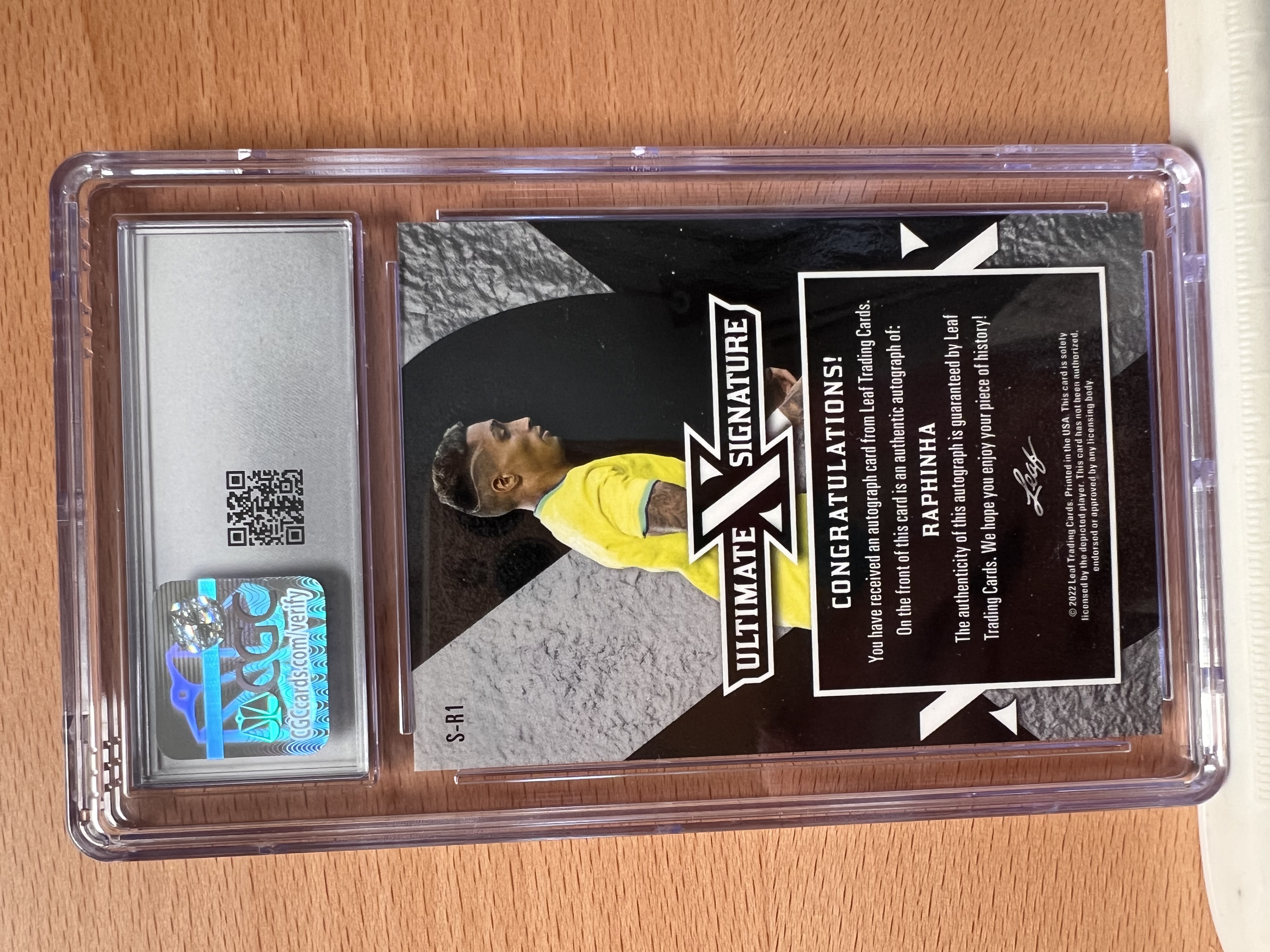 2022 Leaf Ultimate Raphinha #S-R1 CGC9 拉菲尼亚 巴塞罗那 巴萨 签名 巴西 Leaf 2022 海军蓝版 签名卡