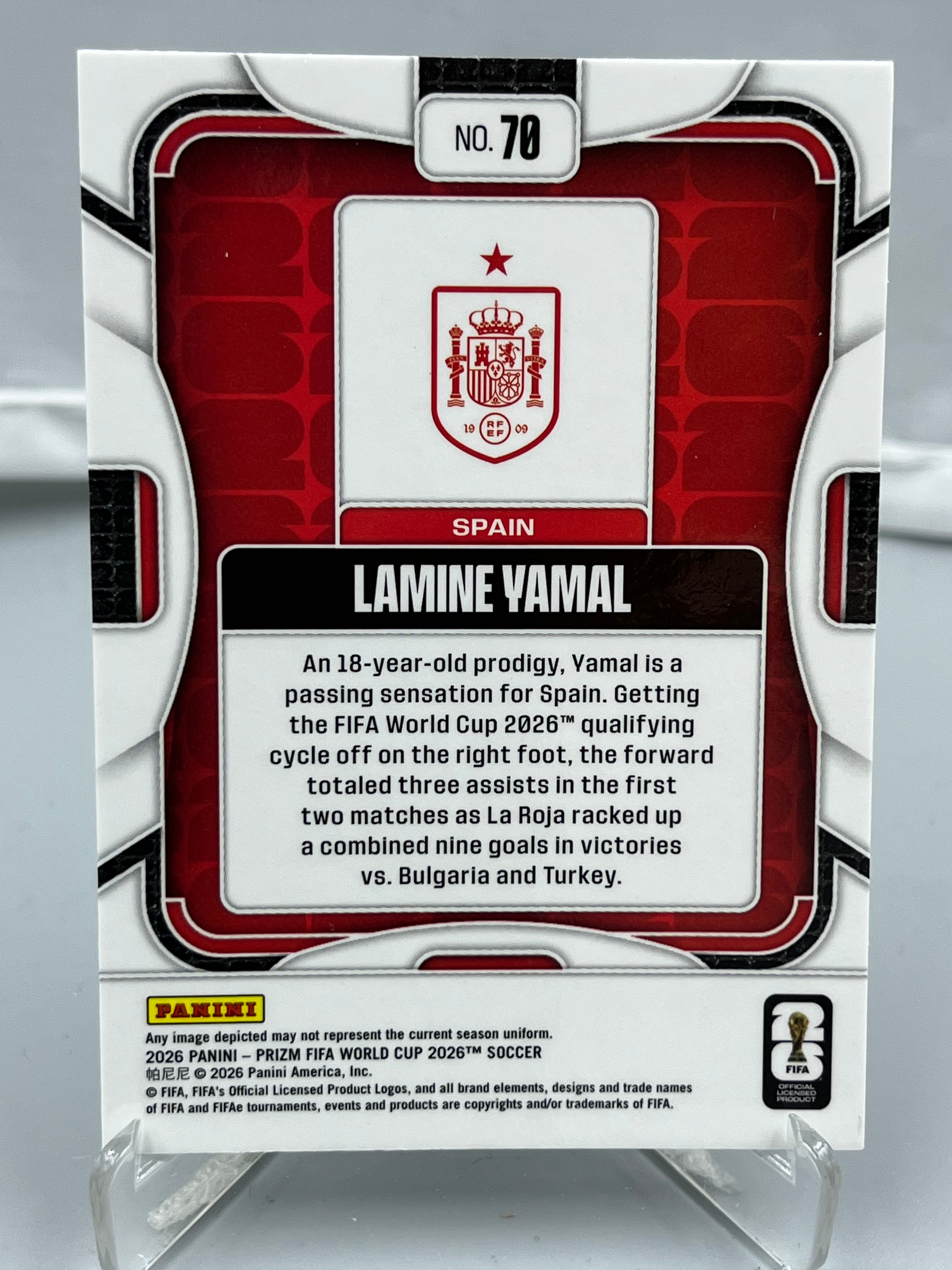 2026 Panini Prizm World Cup Lamine Yamal 世界杯PZ 拉明 亚马尔 西班牙 巴萨 巴塞罗那 世界杯冠军 base 瑕疵如图【暴富 AC哥】ta544