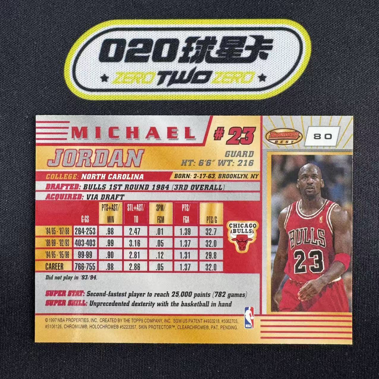 1997 Bowman Best Michael Jordan 飞人 迈克尔 乔丹 经典老卡 Base GOAT 公牛(OSORA)