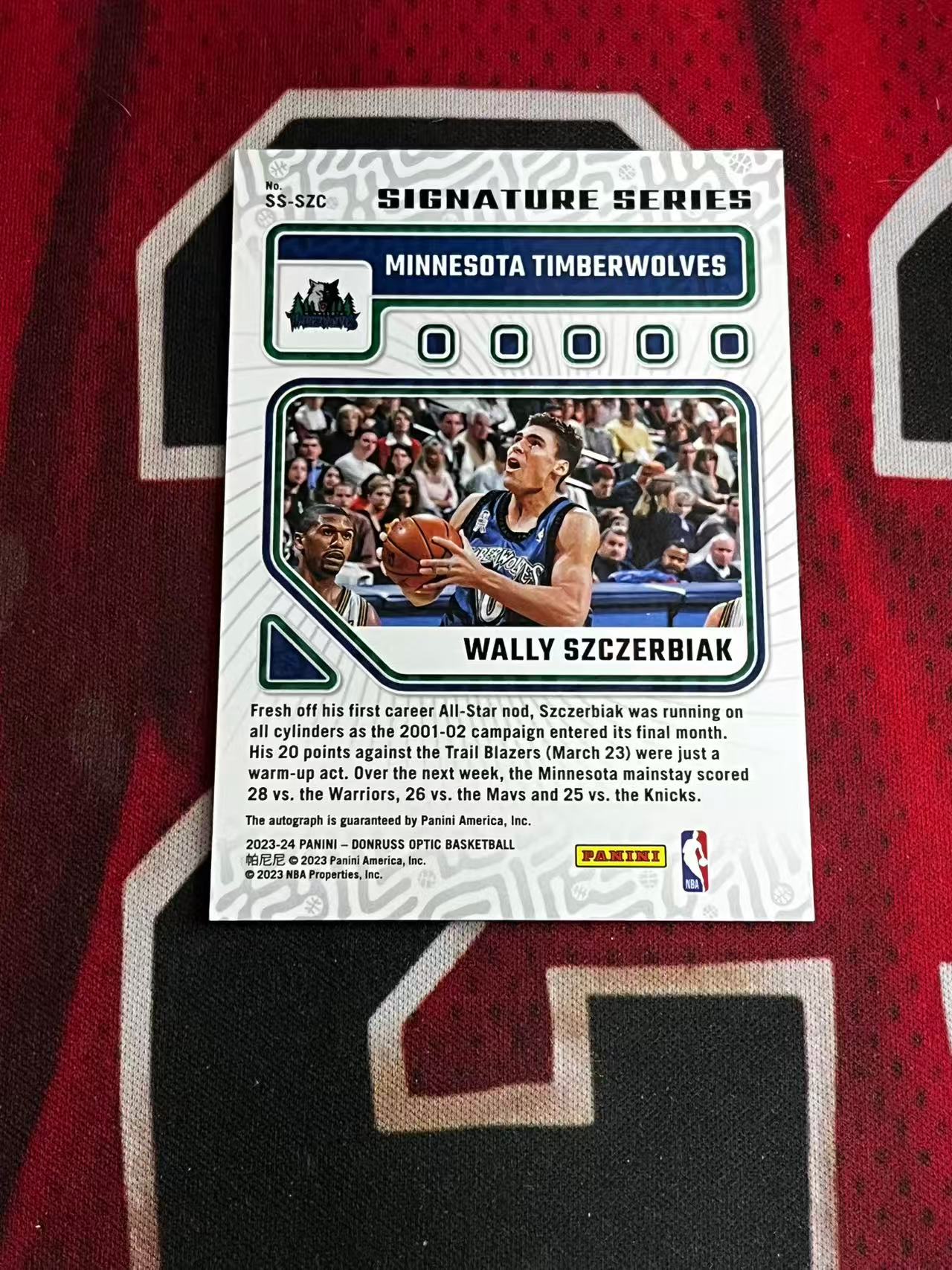 【接寄拍】2023-24 PANINI DONRUSS OPTIC 杜蕾斯系列 森林狼名宿 沃利斯泽比亚克 签字卡 SS签 专收凑套必备【烂臭嘴拍卖】