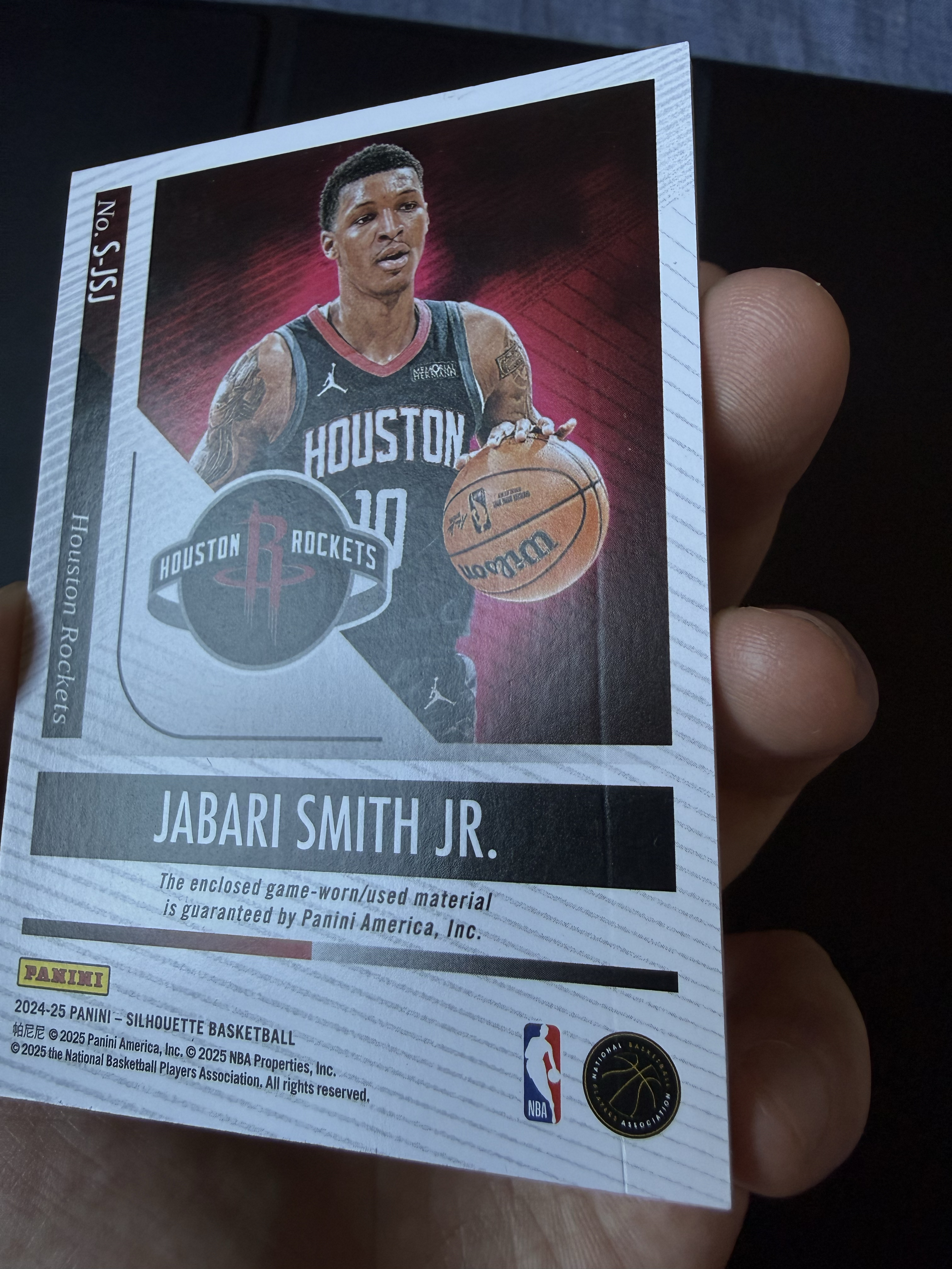 2024-25 Silhouette Jabari Smith JR. 剪影 火箭 贾巴里 史密斯 /5编 先行红 乔丹 logo 暴力 切割 申京 杜兰特队友 背面压痕