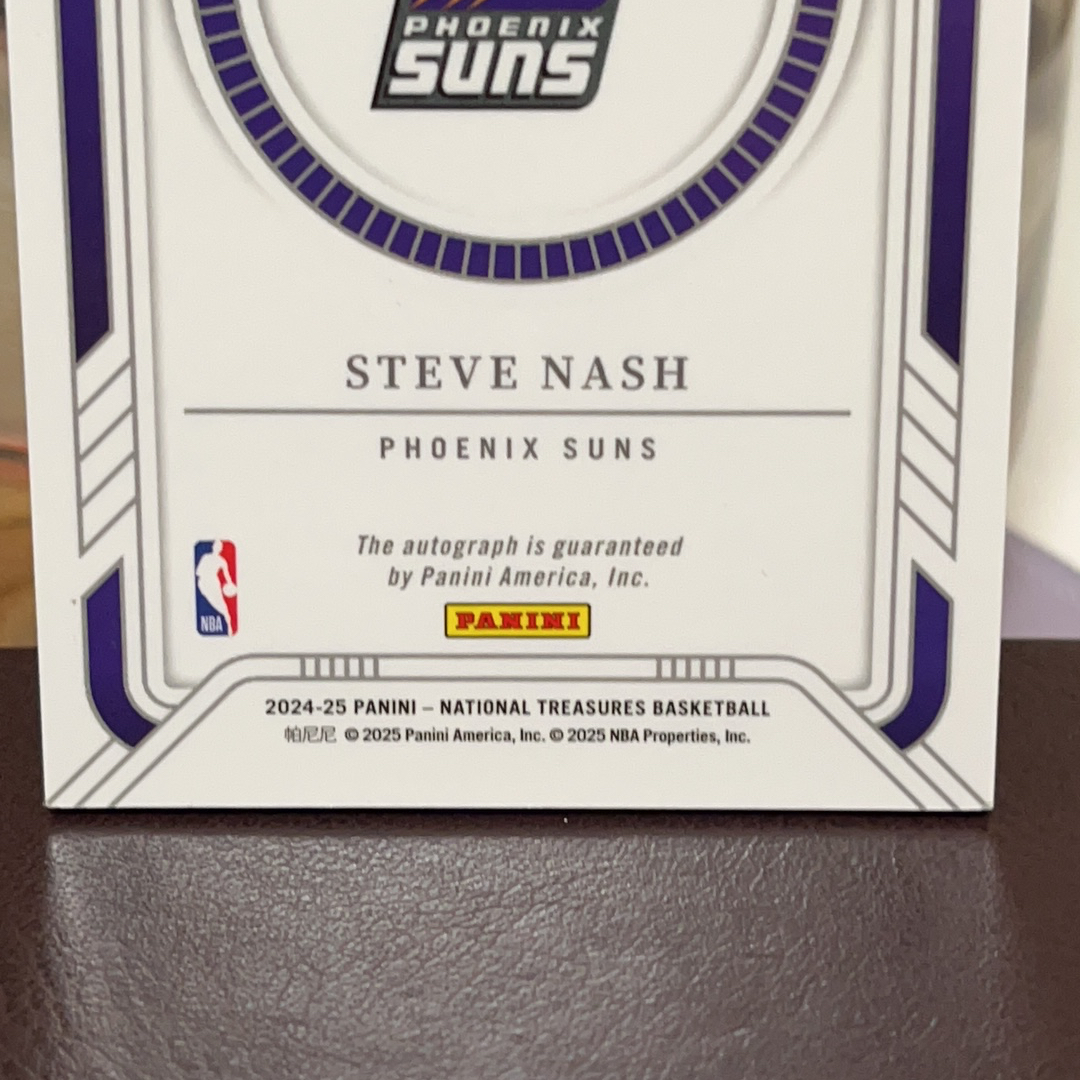 2024-25 Panini National Treasures Steve Nash 史蒂夫 纳什 太阳 国宝 25编 签字 卡签 Viewpoint 视角签 关键得分 卡品如图