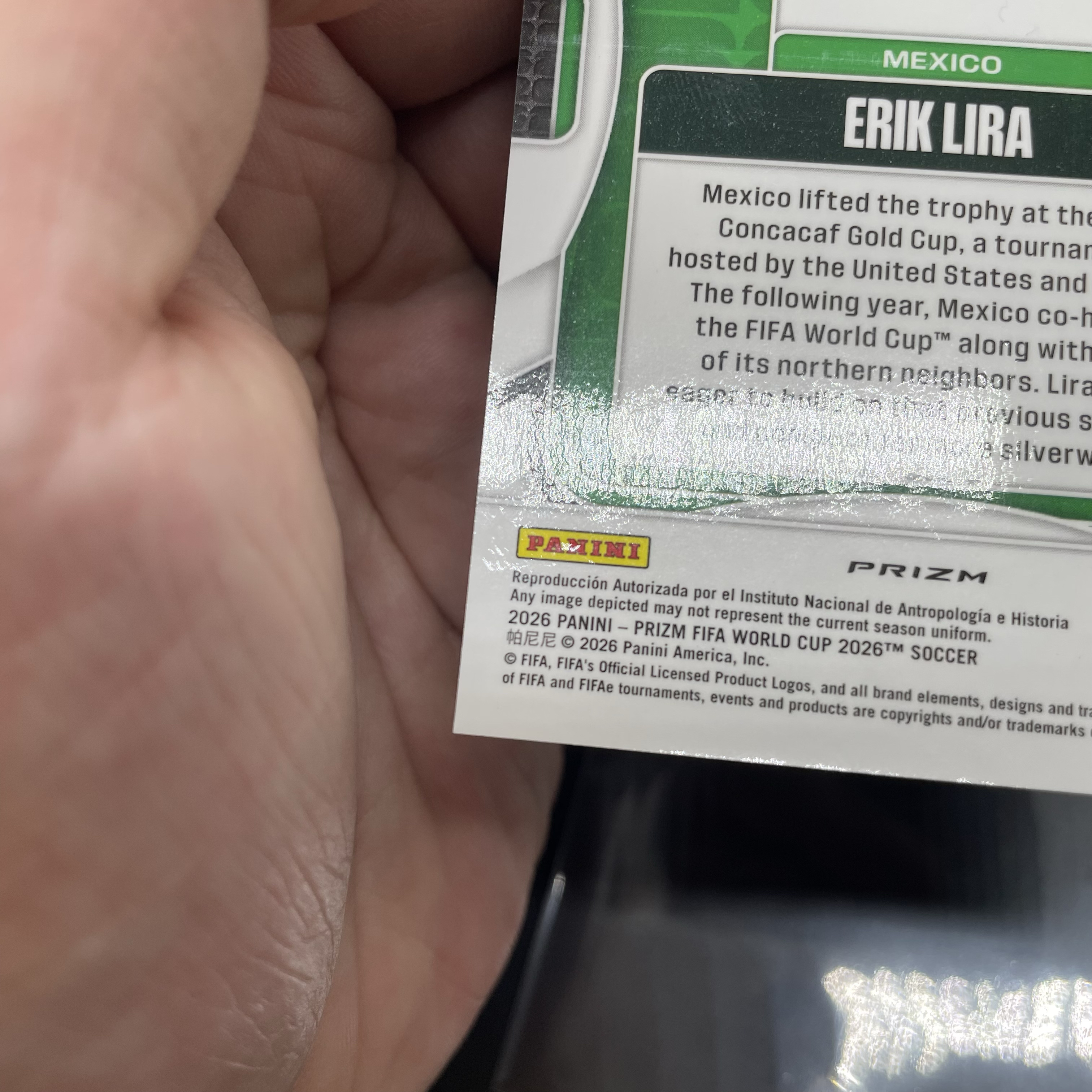 2026 Panini Prizm World Cup Erik Lira RC 美加墨世界杯 墨西哥 新秀 埃里克 利拉 03/10编 金折 金烟花折 稀少超低编 潜力新星 投资佳品 品如图 JJ