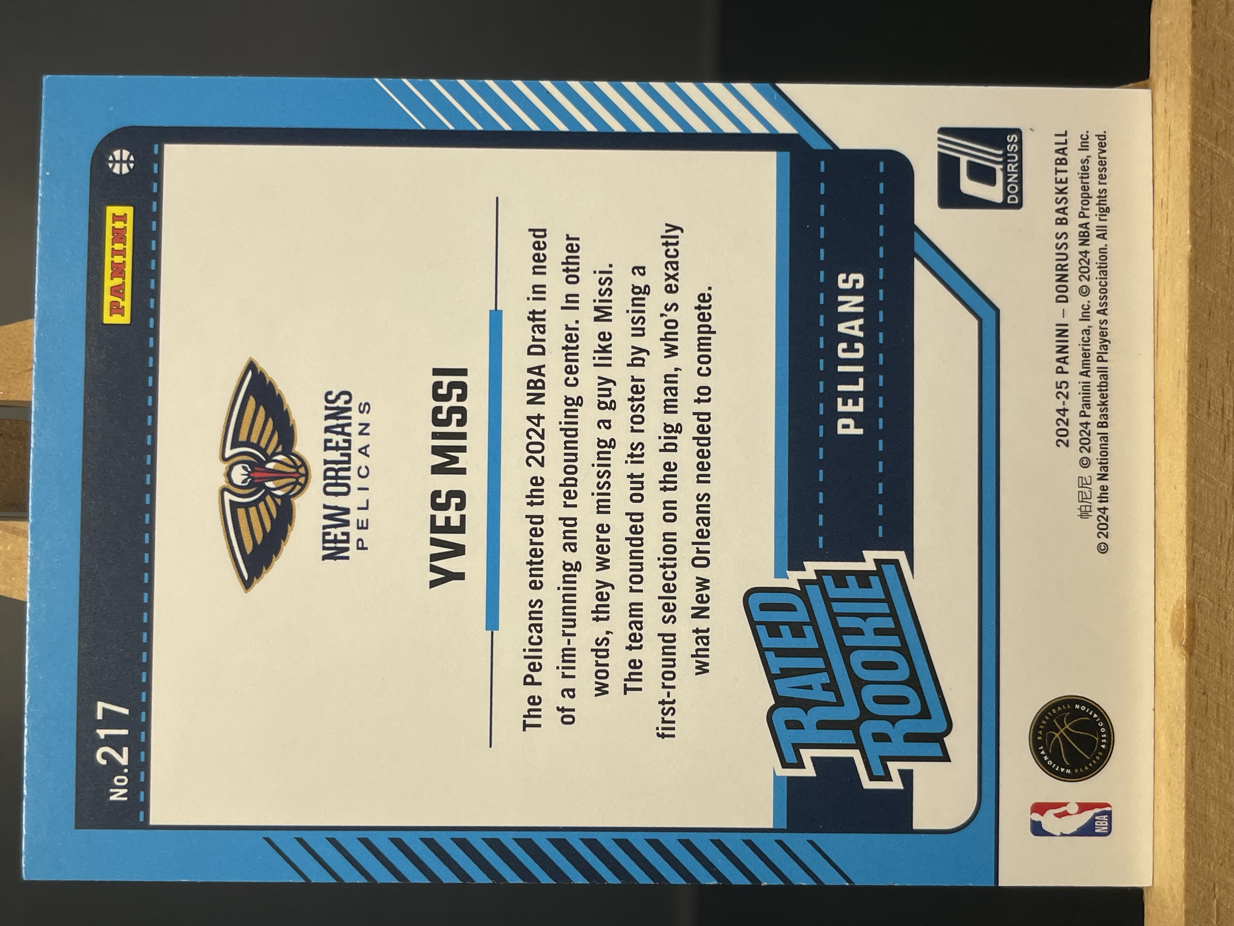 (B4) 2024-25 PANINI 杜蕾斯系列 迷宫折 新秀RC 伊夫 米西 鹈鹕 实卡好看 收藏凑套必备 卡品如图 !!!