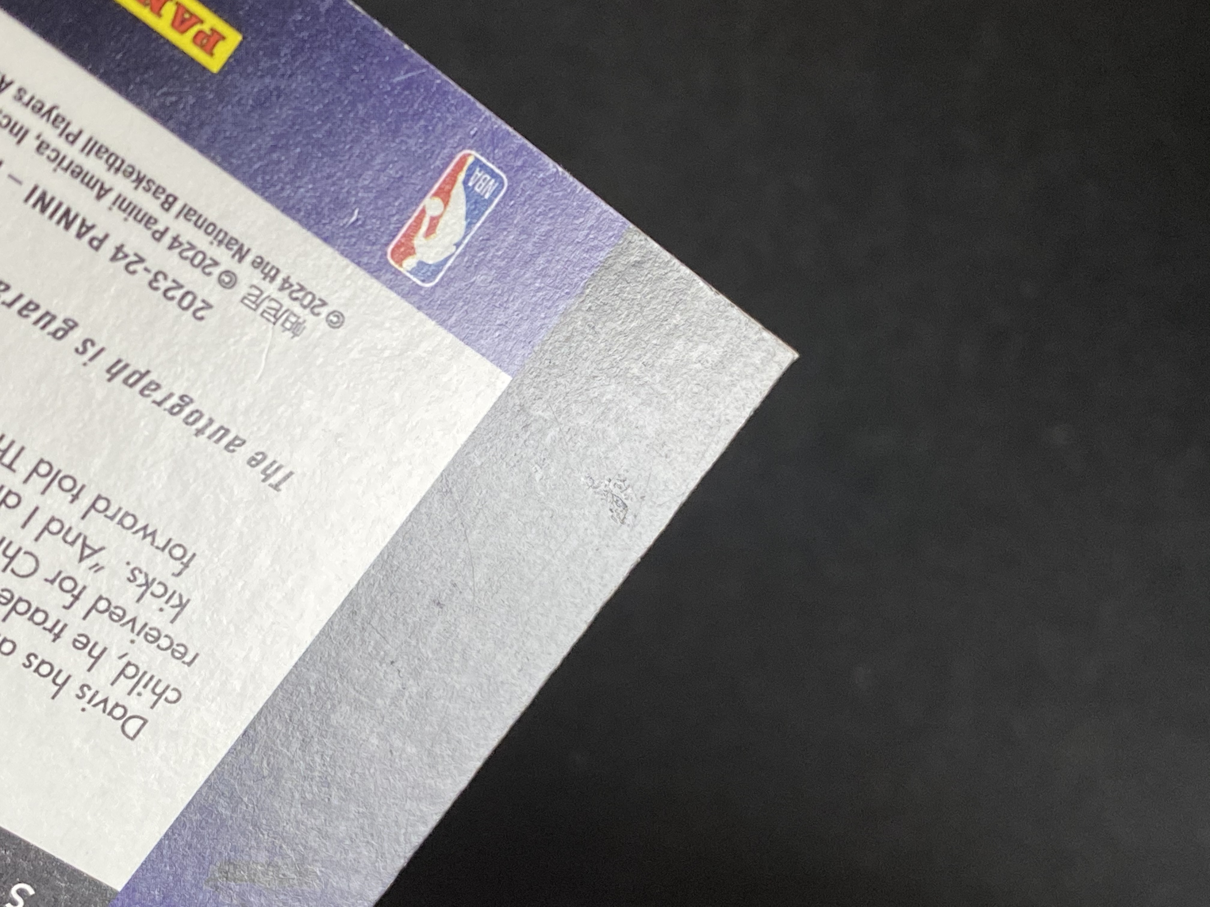 【小幻拍卖】2023-24 PANINI NOIR ANTHONY DAVIS 诺尔 湖人 安东尼 戴维斯 浓眉 /99编 球鞋聚光灯 鞋灯签 卡签 签字 系列搏点 微瑕如图/宇杰/【A】