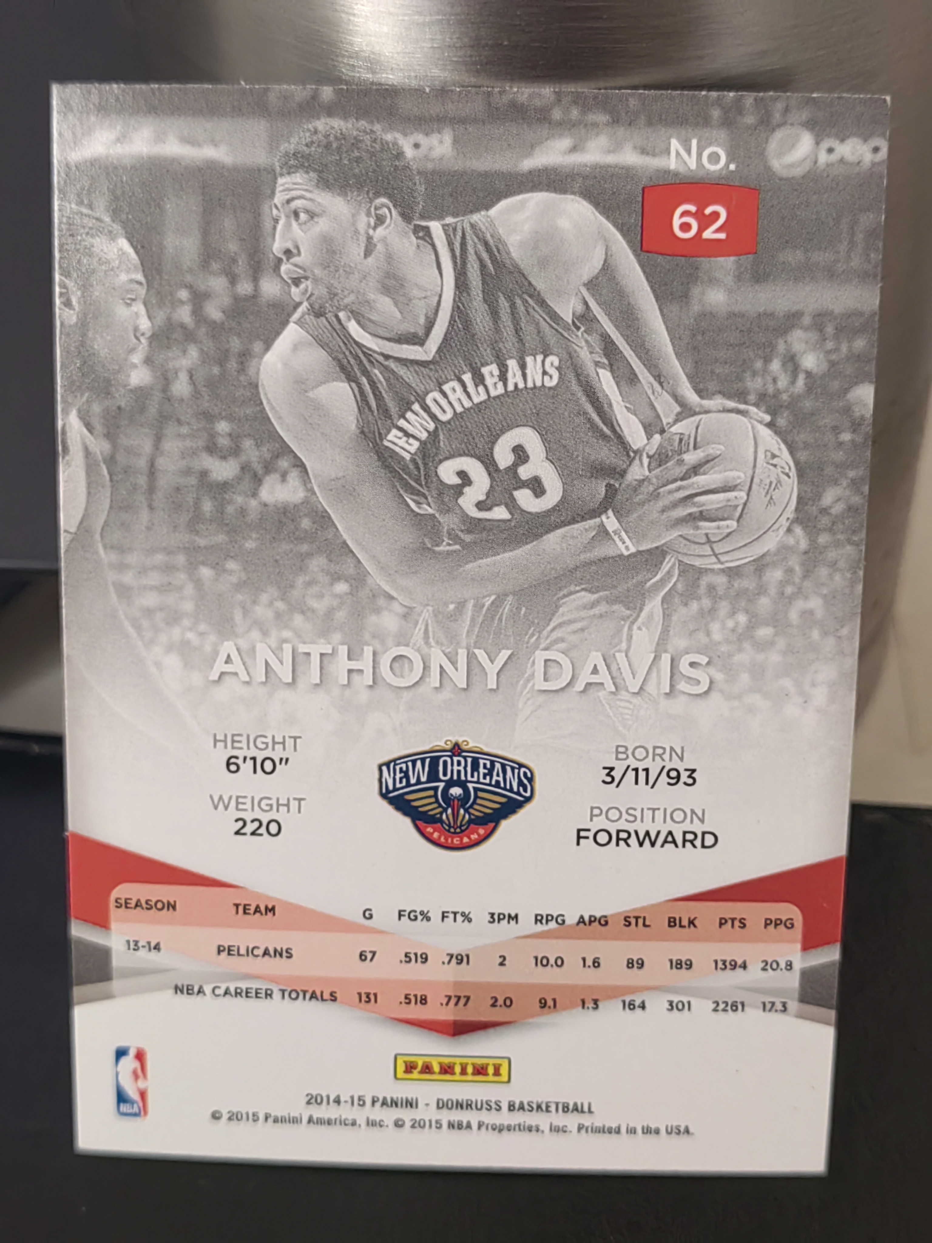 2014-15 Panini Elite Anthony Davis 精英 安东尼戴维斯 鹈鹕 篮 白边白角 不保卡品 卡品如图