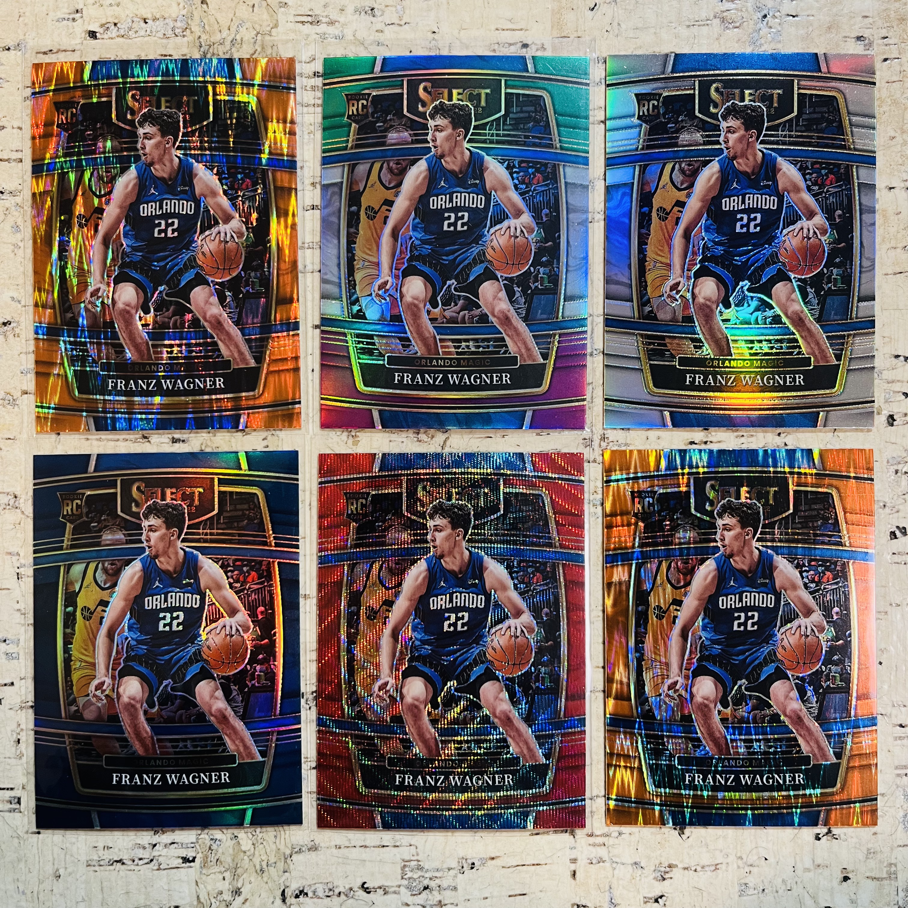2021-22 Panini Select Franz Wagner RC 新秀 魔术 瓦格纳 橙瀑布折 红波纹折 三色折 正银折 正蓝折 6张打包 第二组 凑彩虹必备【小卡迷拍卖 可累积半年】