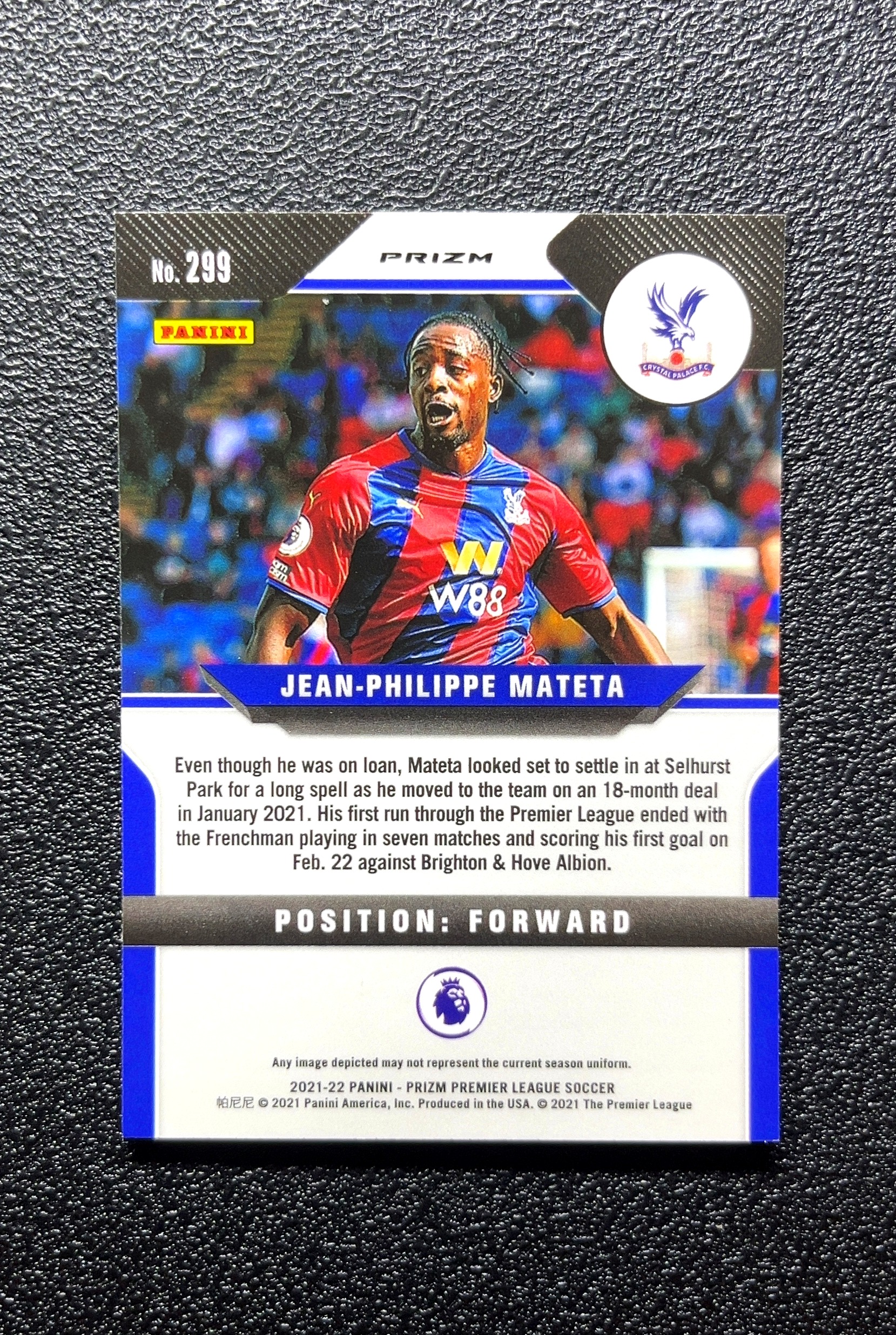 【小白1%代卖】2021-22 Panini Prizm Jean-Philippe Mateta 让-菲利普·马泰塔 红波纹折 折射 卡品如图 高价值 #299 Tottenham 0803