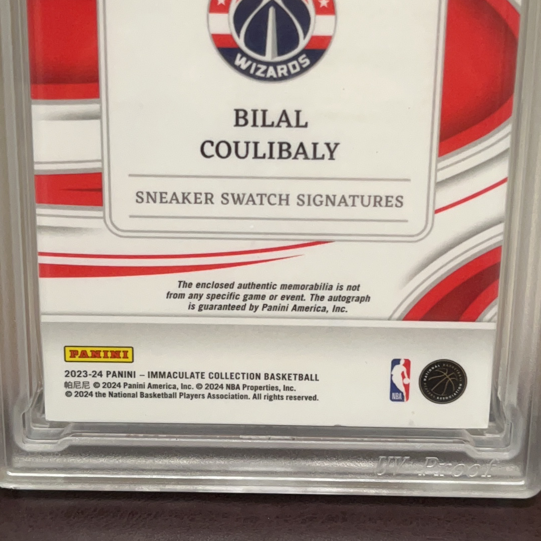2023-24 Panini Immaculate Bilal Coulibaly RC 奇才 新秀 比拉尔 库利巴利 10编 BGN 10分 球鞋 签字 卡签 卡品如图 精美收藏佳品