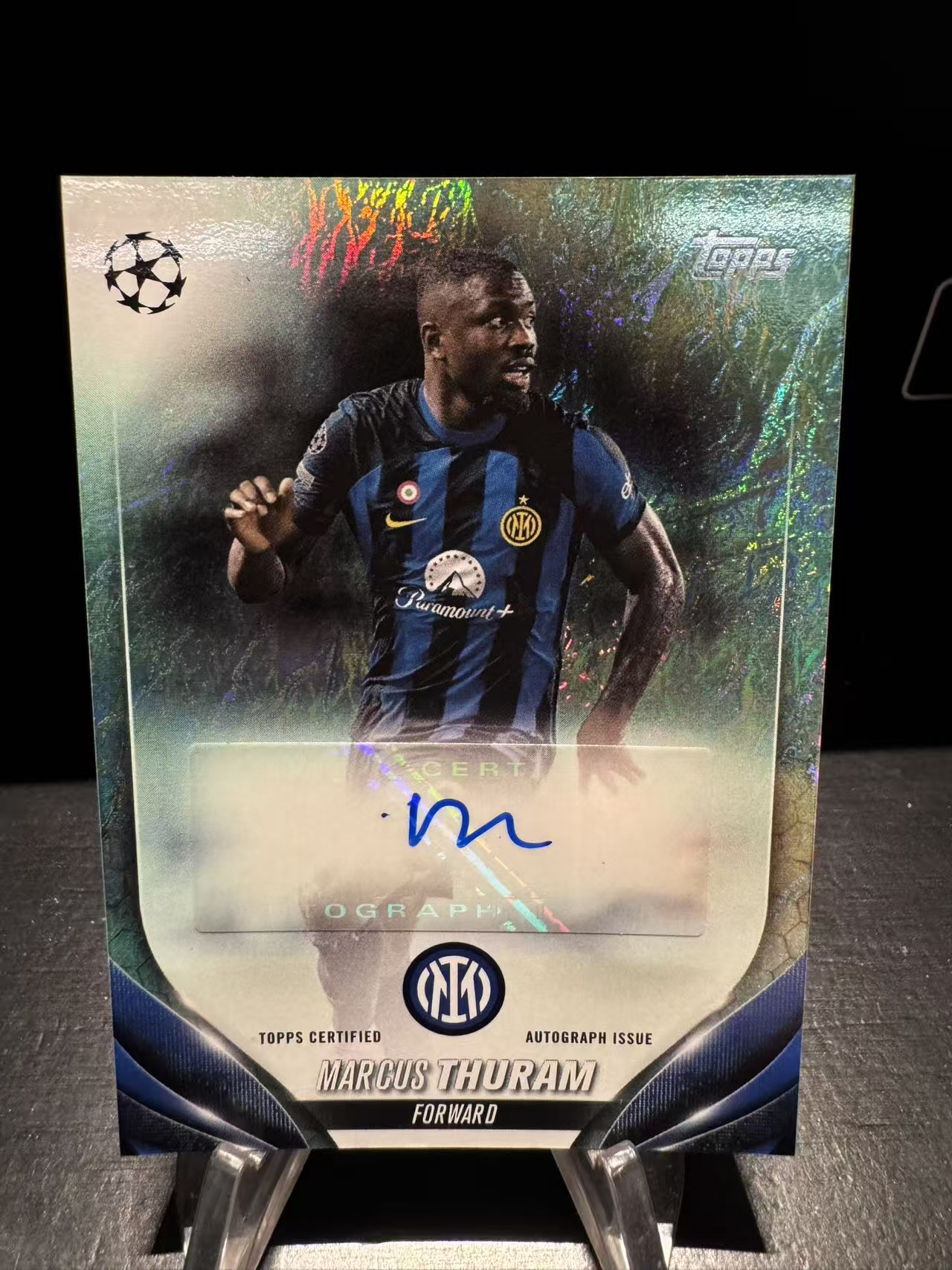 龖2023-24 Topps UCC 碧玉 Marcus Thuram 马库斯图拉姆 国际米兰 欧冠 签字 碧玉折 卡品如图 MJ002L