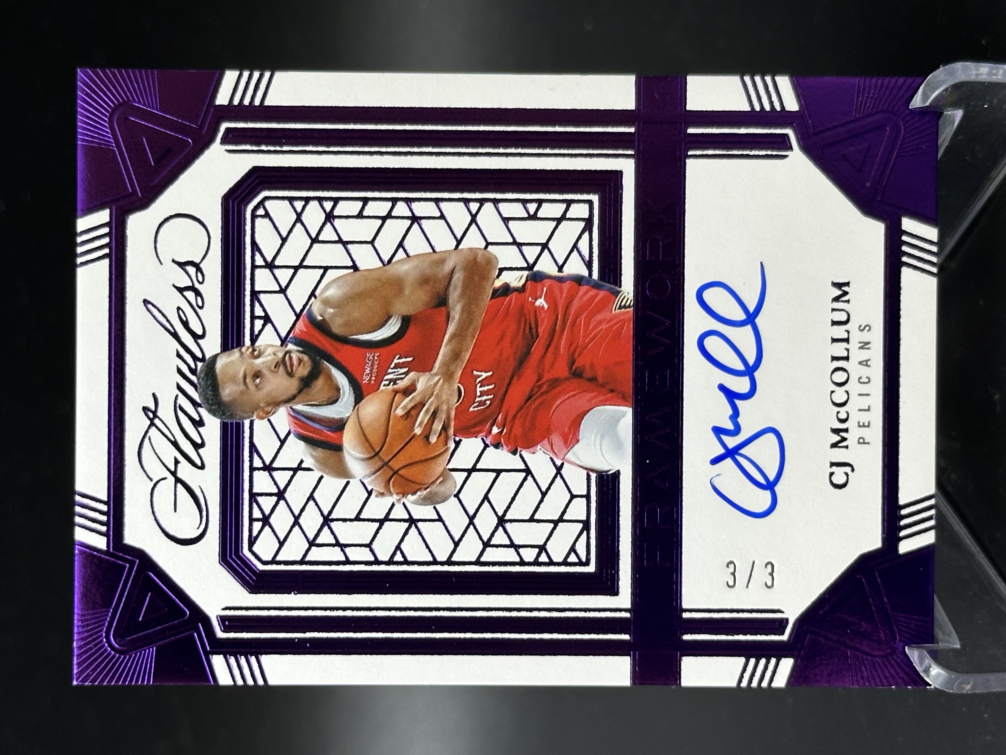 2024-25 Panini Flawless CJ McCollum 【小黄拍卖】手提 CJ 麦科勒姆 鹈鹕 签字 卡签 3/3 超低编 尾编「汉堡王」