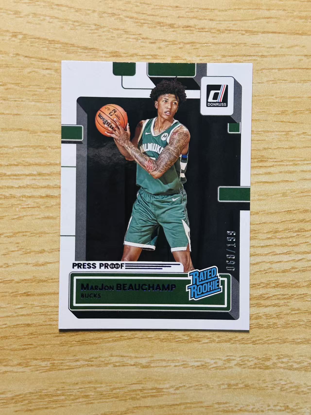 2022-23 Panini Donruss MarJon Beauchamp 嘿嘿代卖 杜蕾斯 比彻姆 199编 新秀 RC 雄鹿 收藏必备