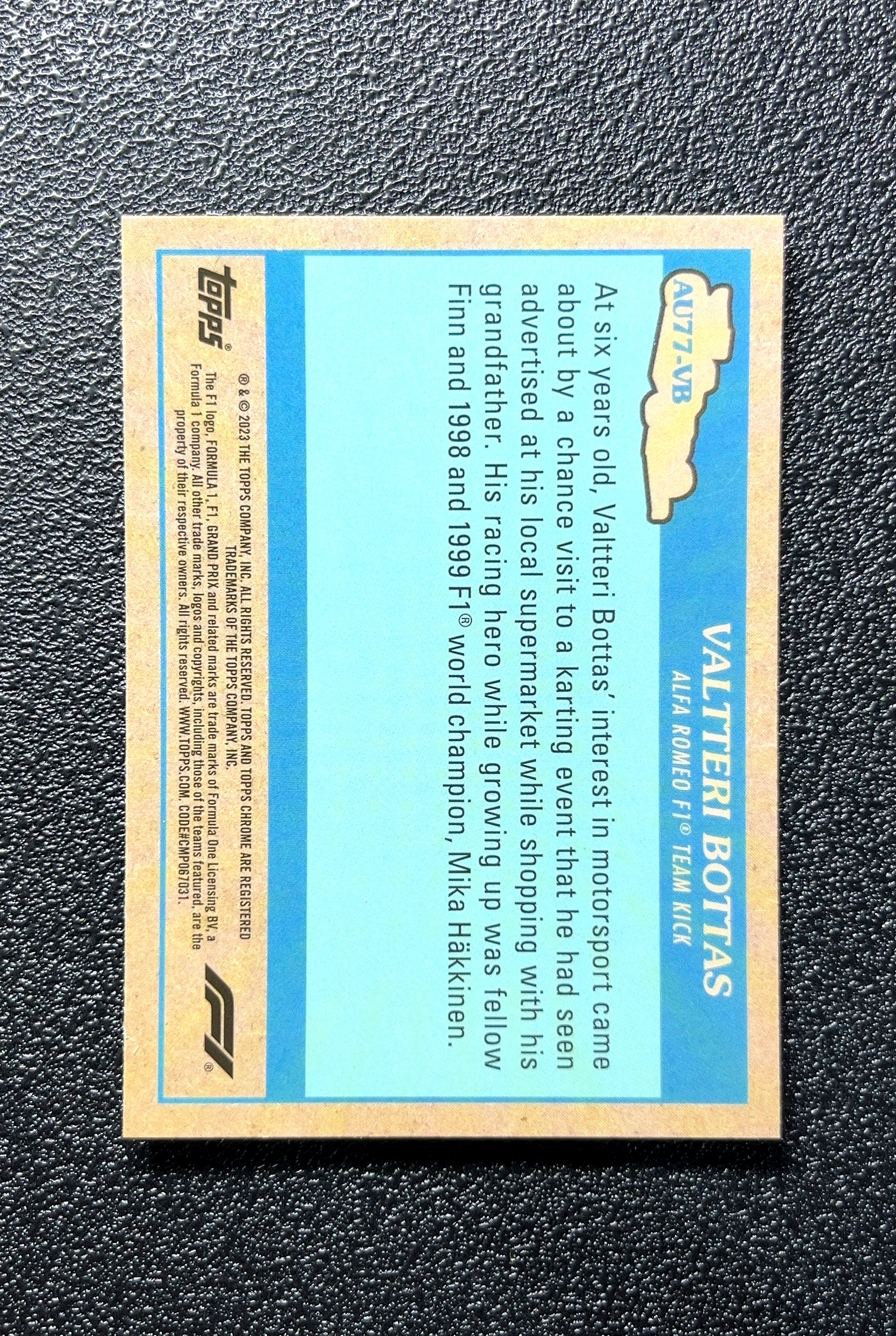 【小白1%代卖】2023 Topps Chrome Valtteri Bottas 瓦尔特利·博塔斯 银折 折射 卡品如图 高价值 #A77 Alfa Romeo F1 Team 0806