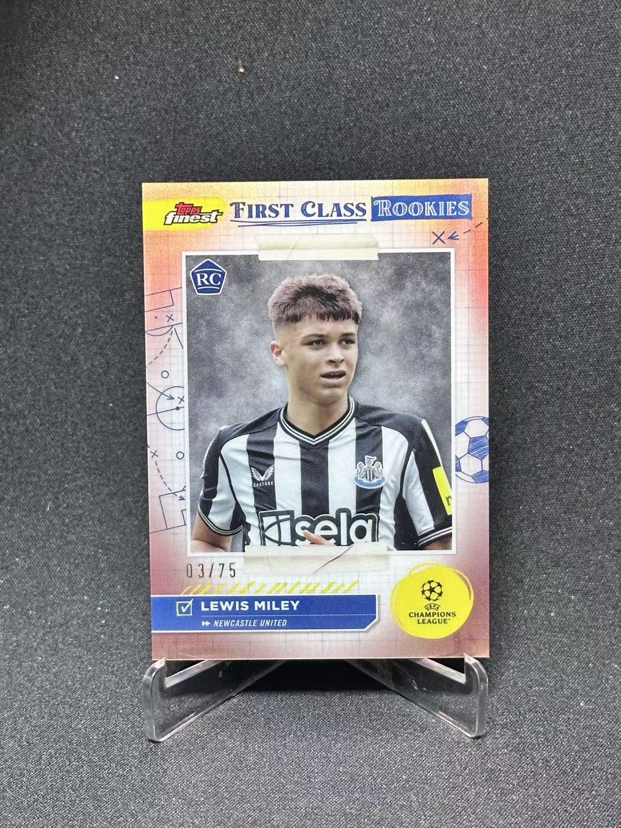 2024 Topps Finest Lewis Miley RC 【哆哆卡社】 刘易斯·麦利 75编 新秀 欧冠 中场超新星 卡品如图