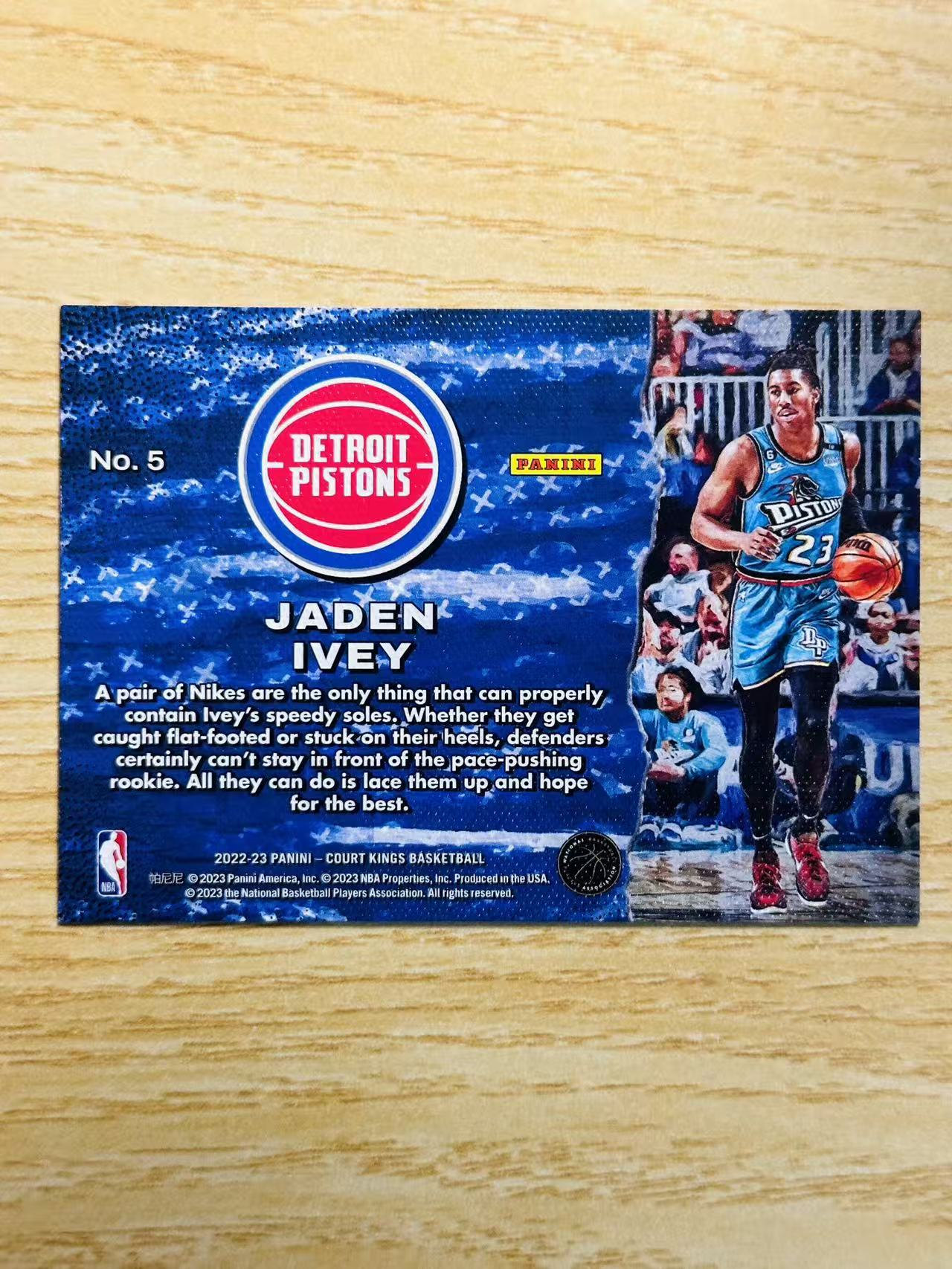 2022-23 Panini Court Kings Jaden Ivey 嘿嘿代卖 油画 杰登 艾维 新秀 RC 第一步 鞋灯 活塞 收藏必备