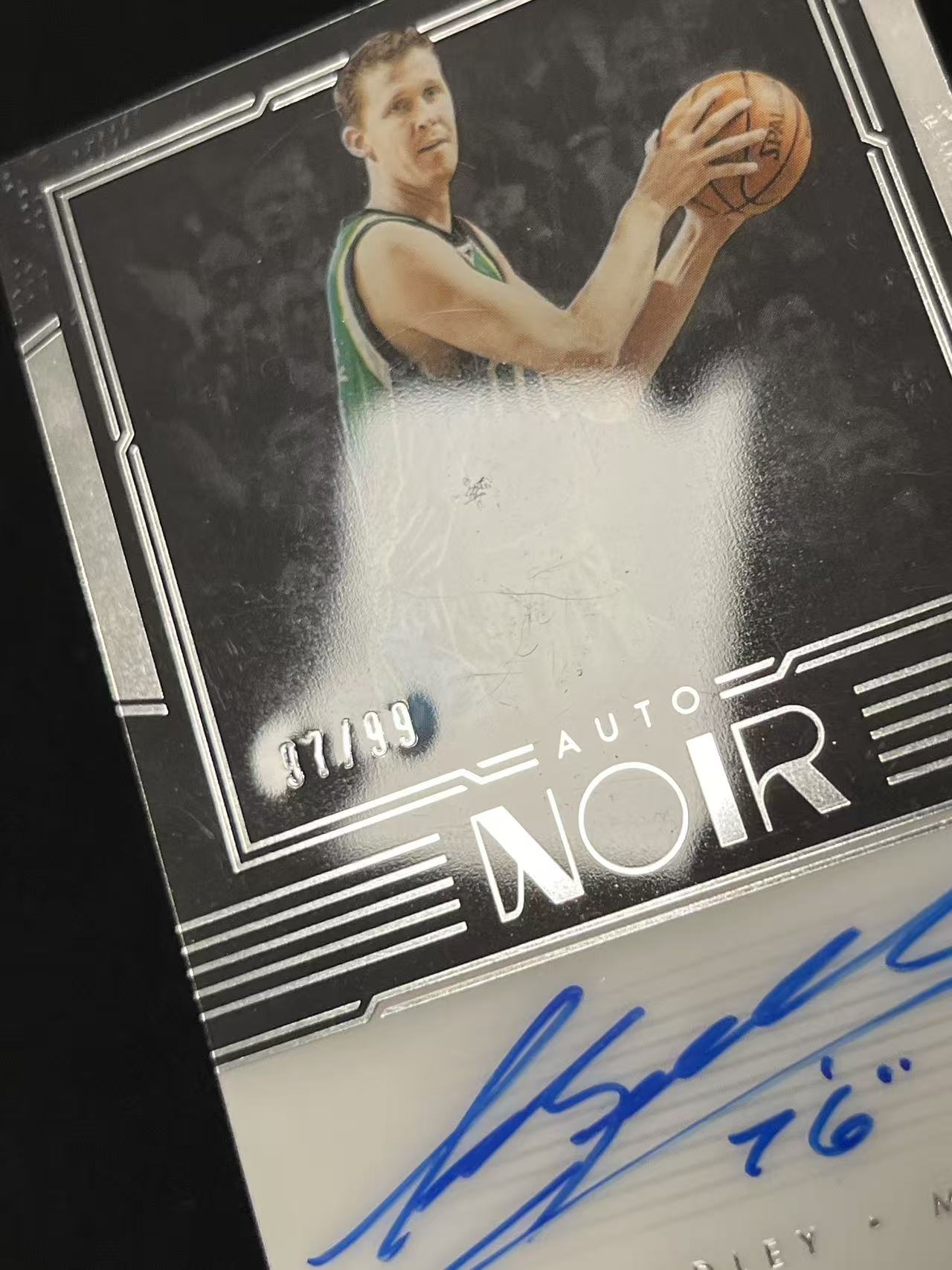 2017-18 白羊代卖 Panini Noir Shawn Bradley 诺尔 肖恩 布拉德利 99编 卡签 签字 独行侠 卡品如图 「教主13」